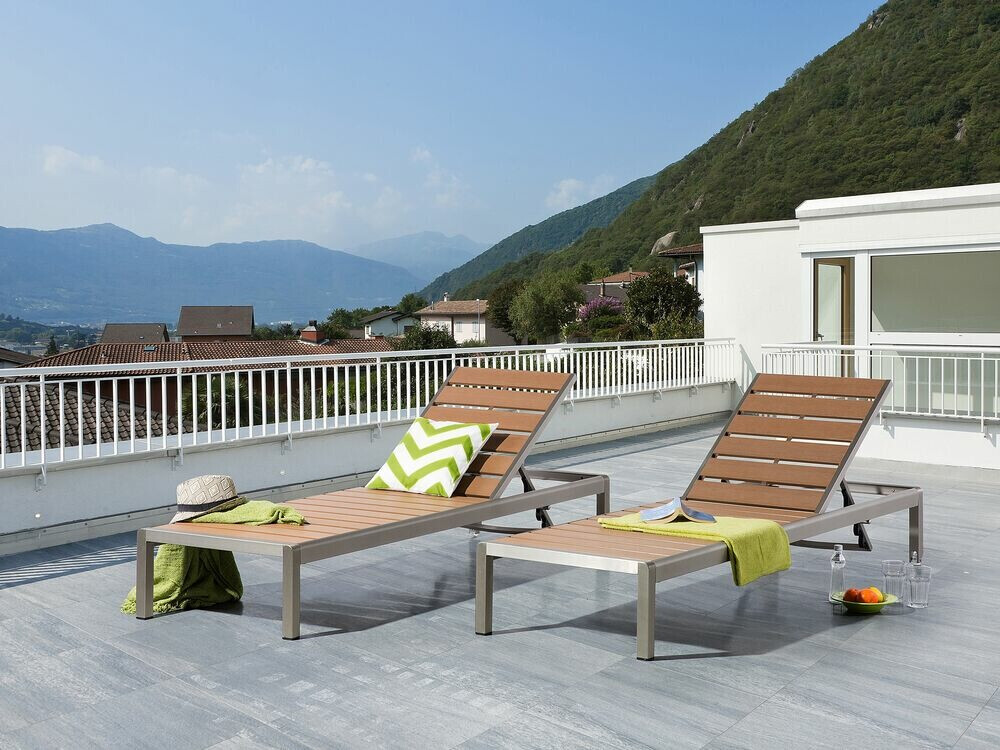 Sauļošanās krēsls Berwyn 1898 (Gaišs koks + Sudraba)