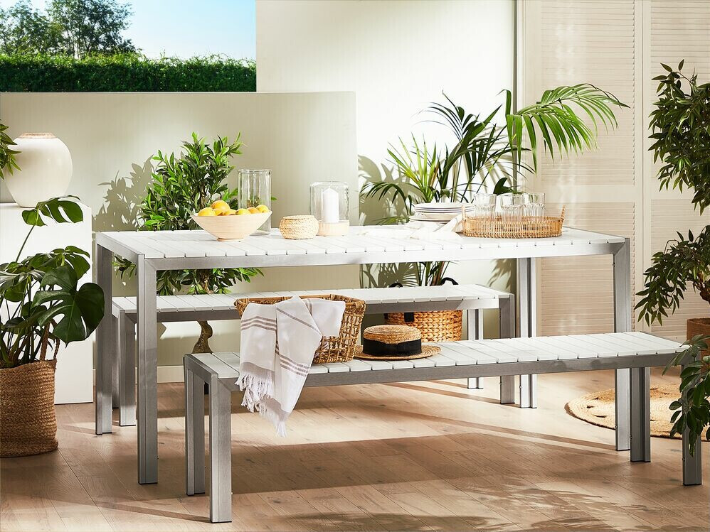 Стол и стулья Berwyn 1895 (Белый + Серебряный)