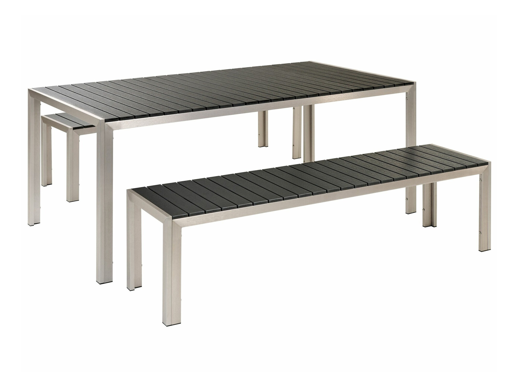 Стол и стулья Berwyn 1895 (Чёрный + Серебряный)