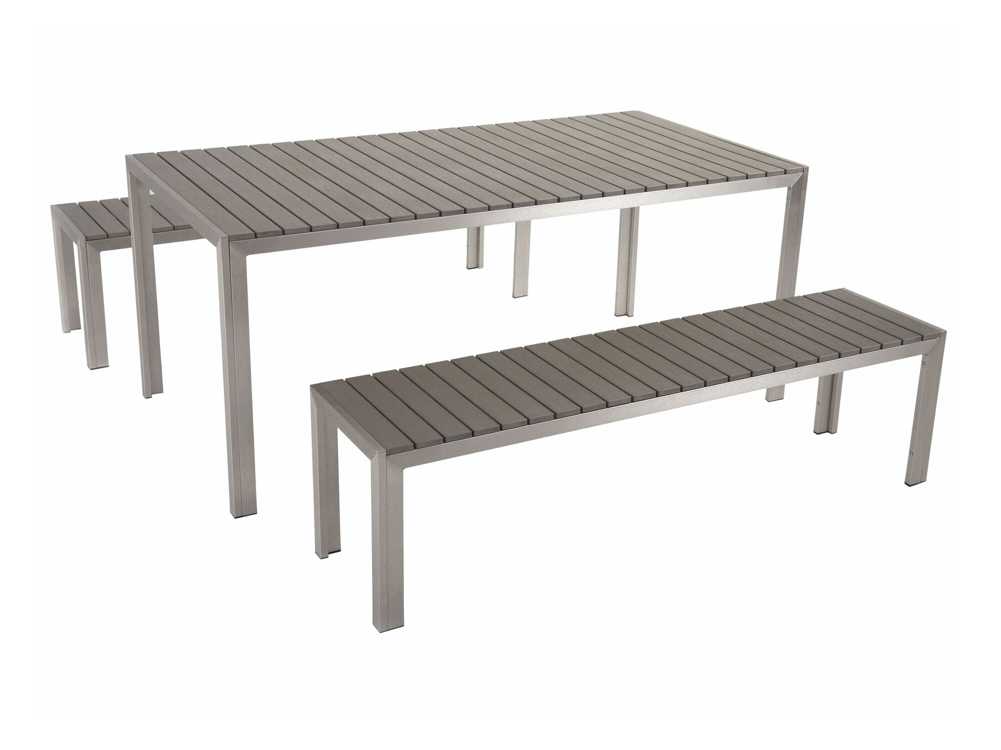 Стол и стулья Berwyn 1895 (Серый + Серебряный)