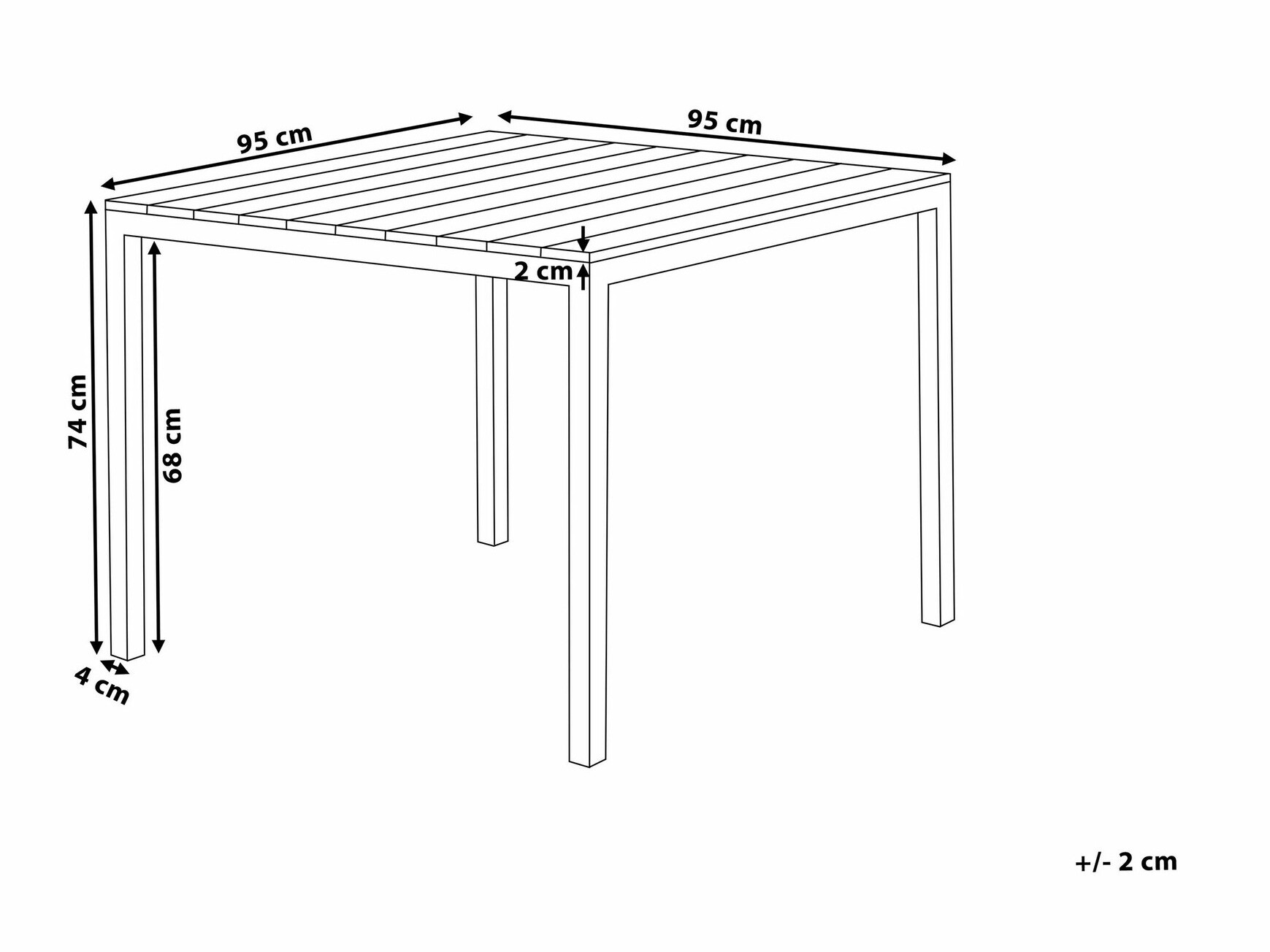 Садовый стол Berwyn 1914 (Чёрный + Серый)