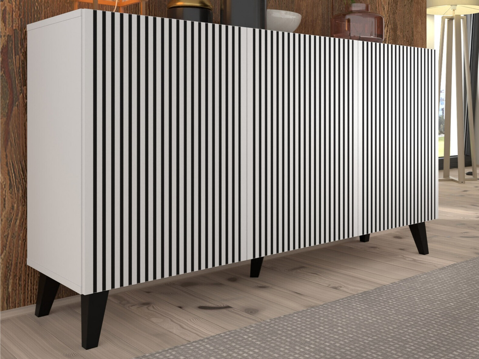 Skapis Buffalo 157 (Balts + Melns)