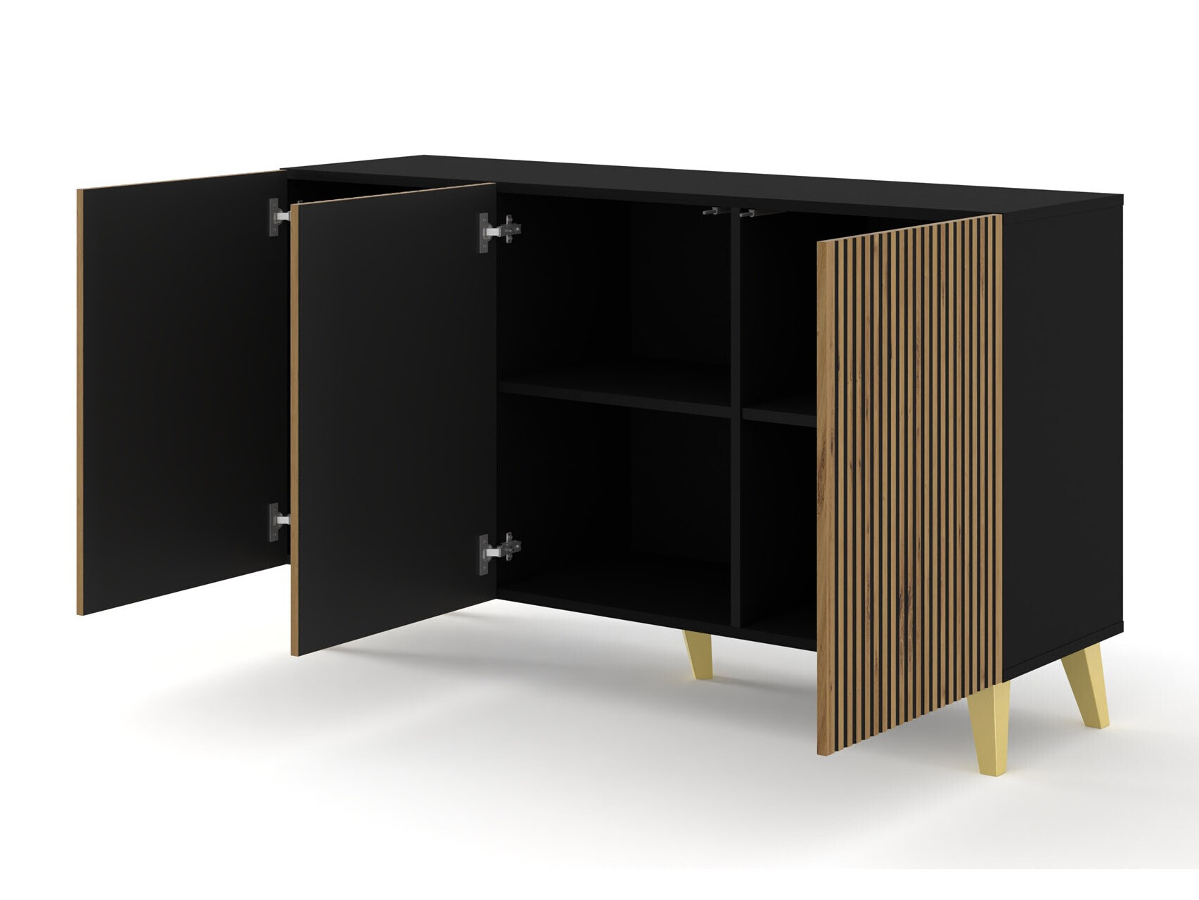 Skapis Buffalo 157 (Melns + Artisan ozols)