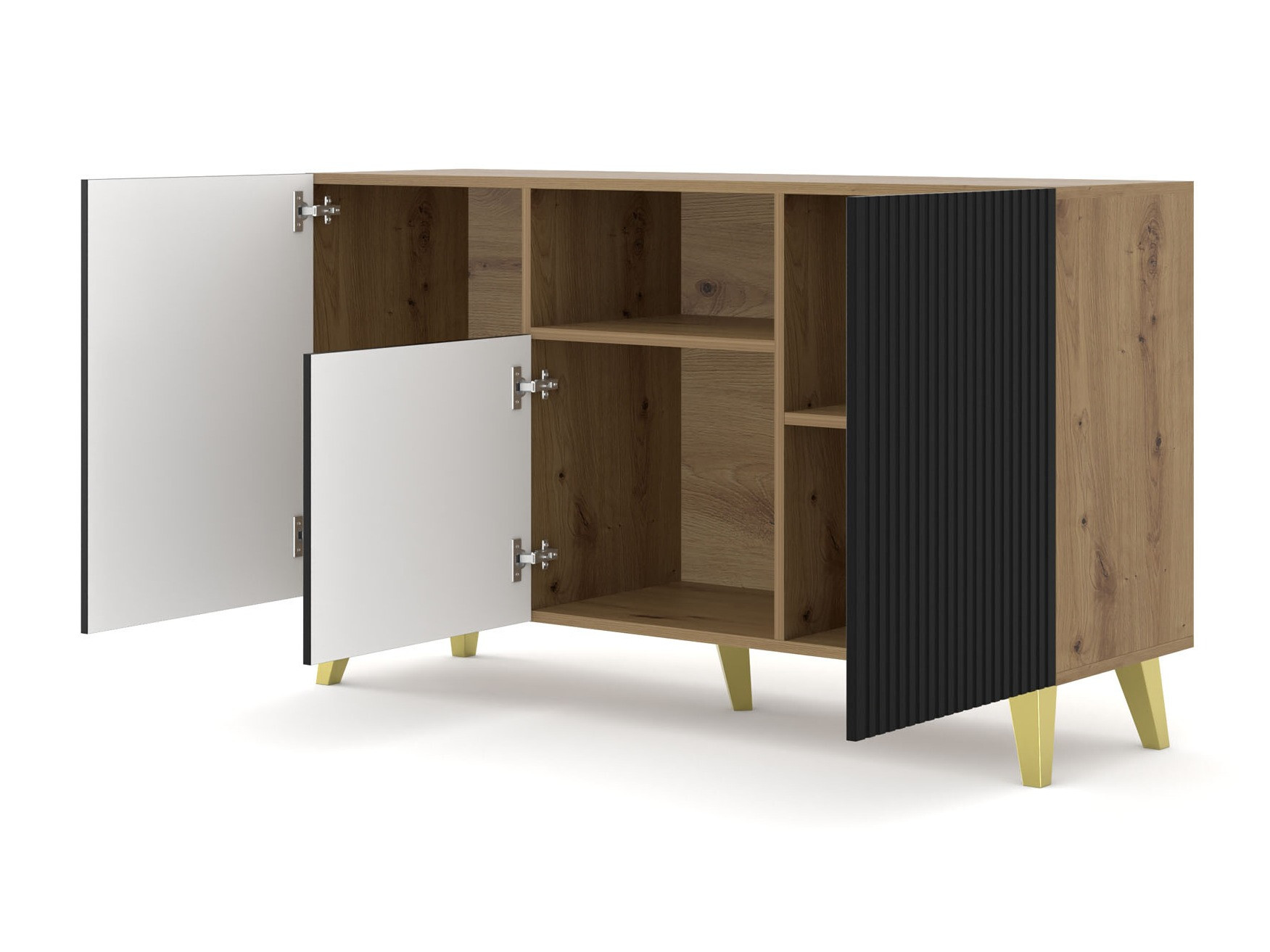 Skapis Etdela 101 (Artisan ozols + Melns)