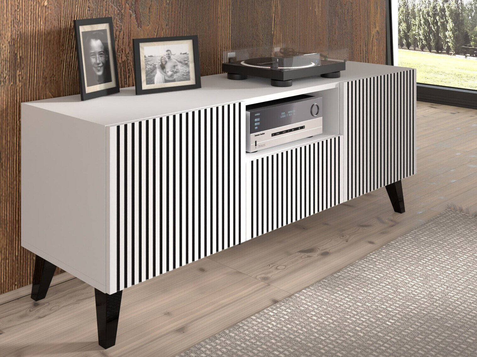 TV galds Buffalo 156 (Balts + Melns)