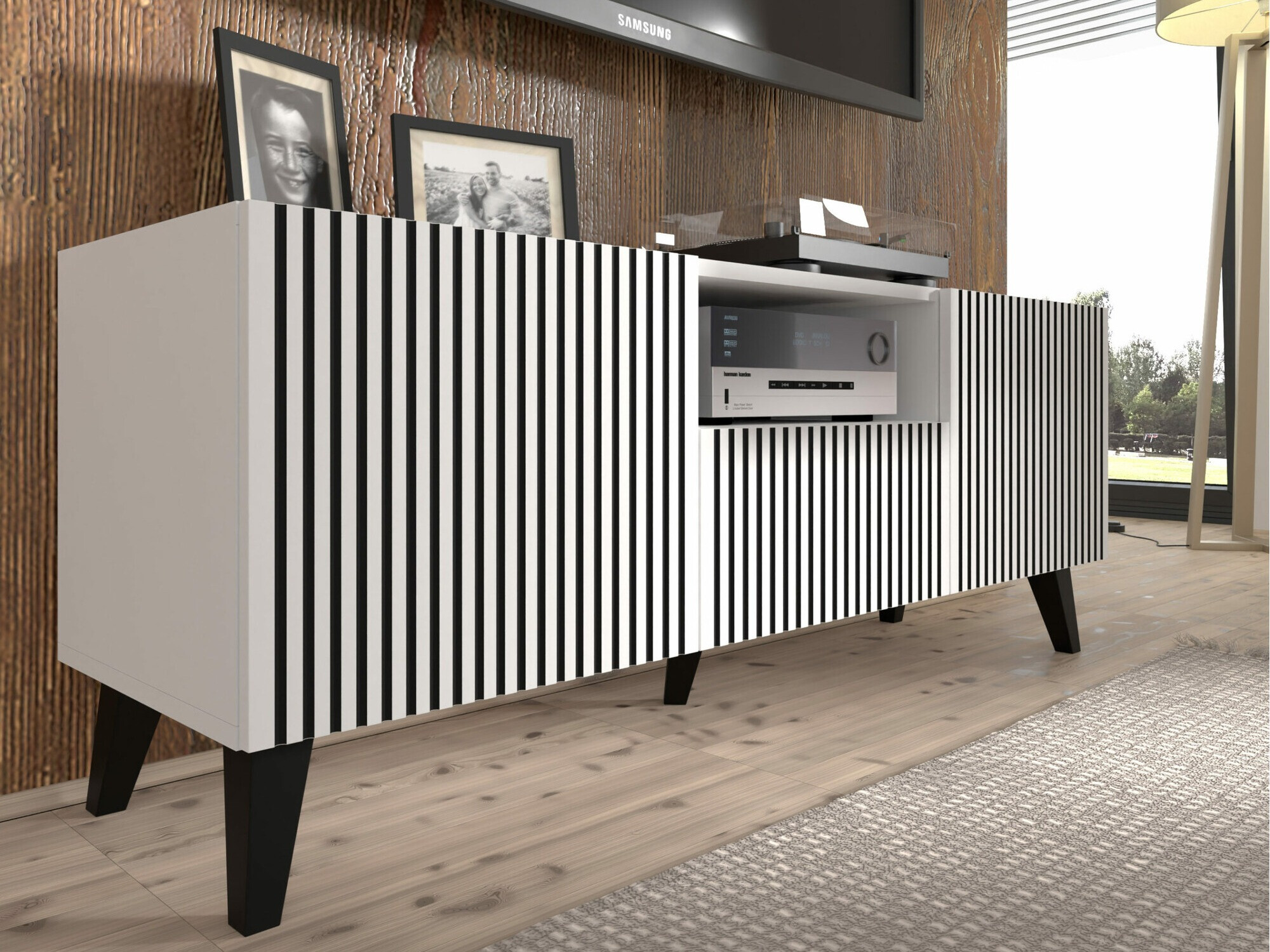 TV galds Buffalo 156 (Balts + Melns)