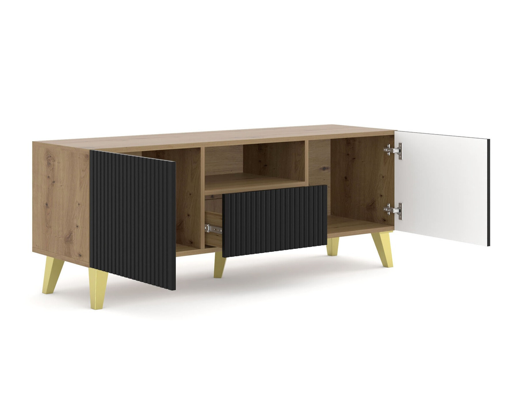 TV galds Etdela 100 (Artisan ozols + Melns)