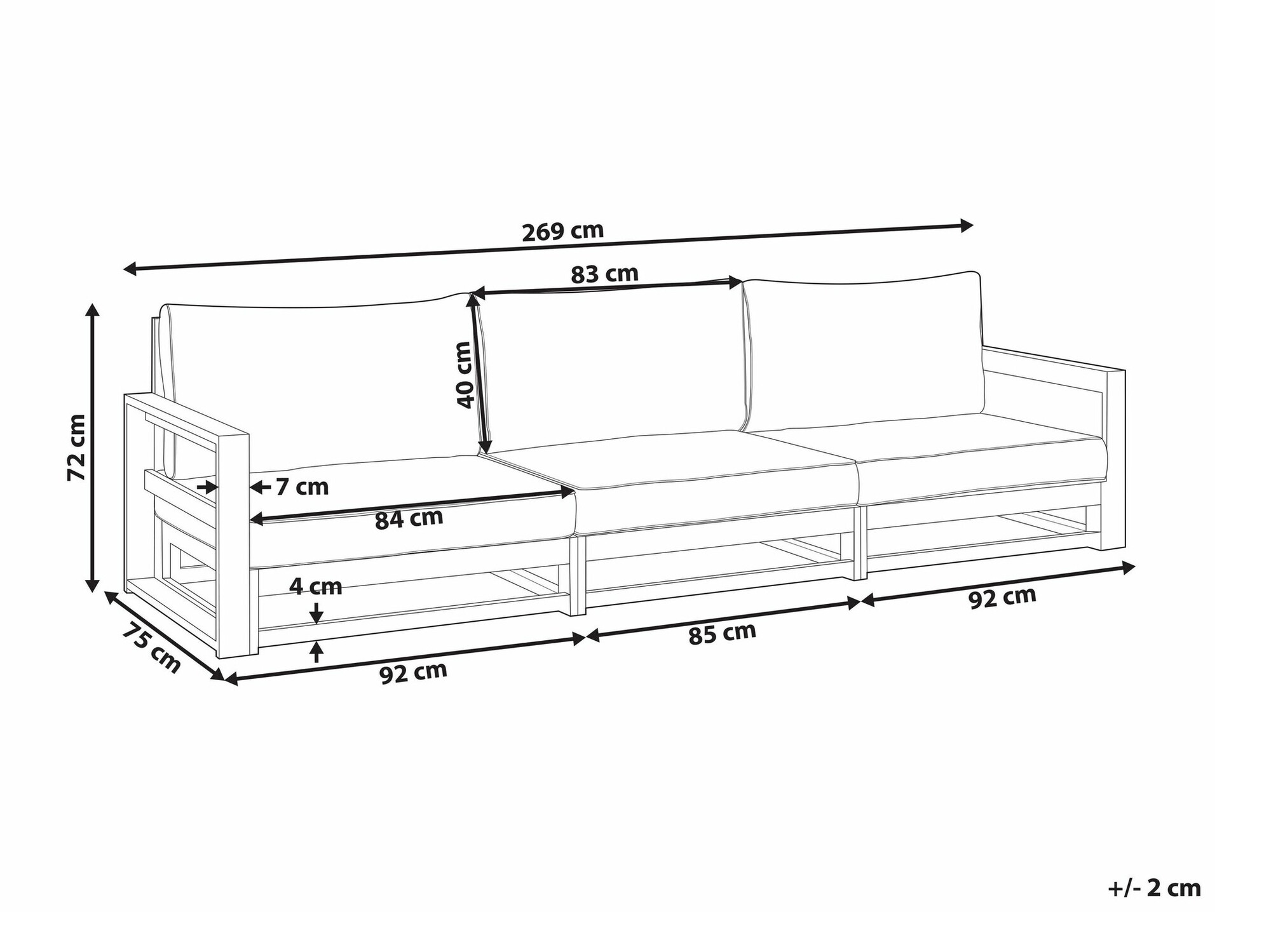 Dārza dīvāns Berwyn 1920 (Akācija)