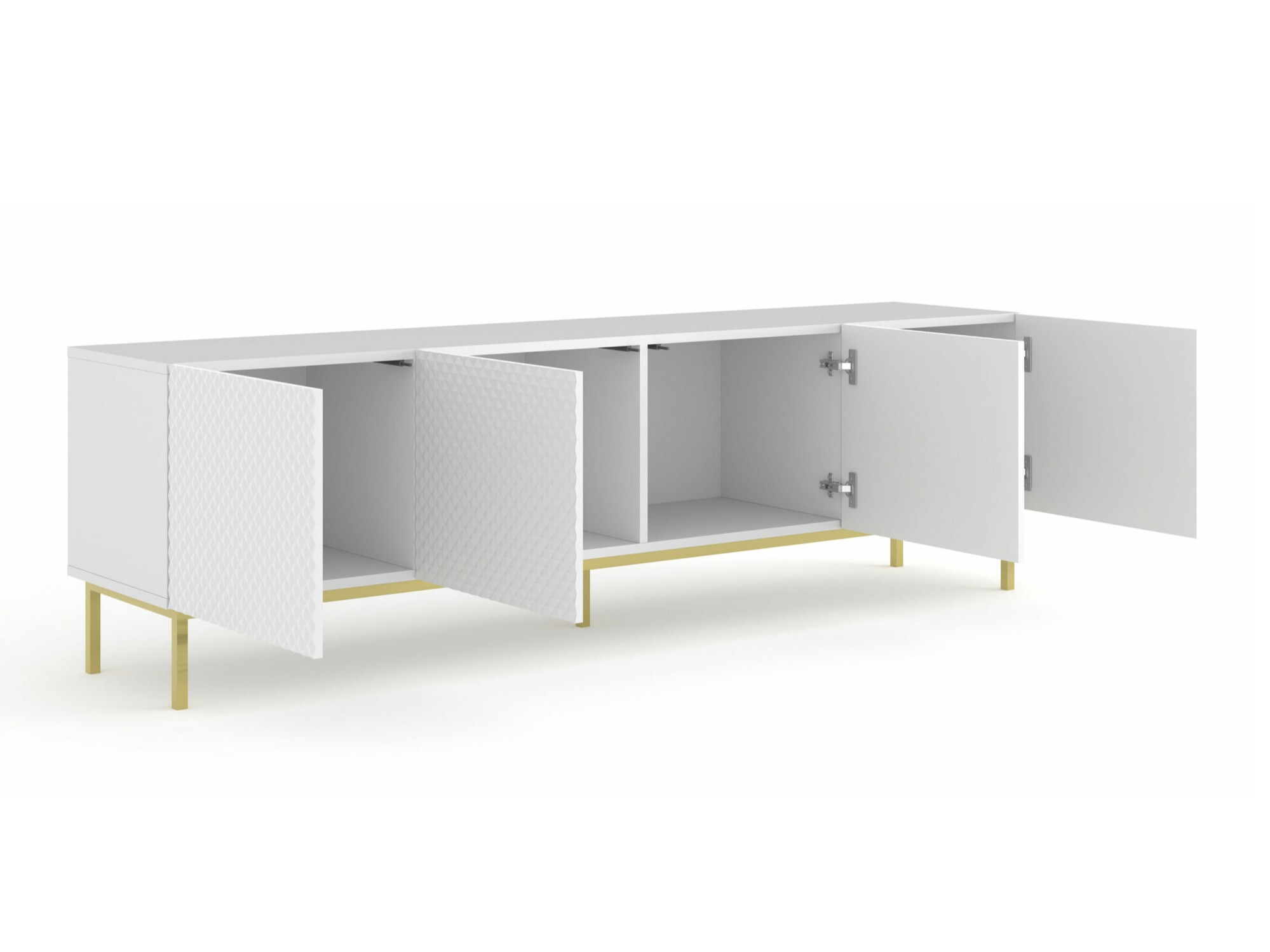 TV galds Odelomu 100 (Balts + Glancēts balts)