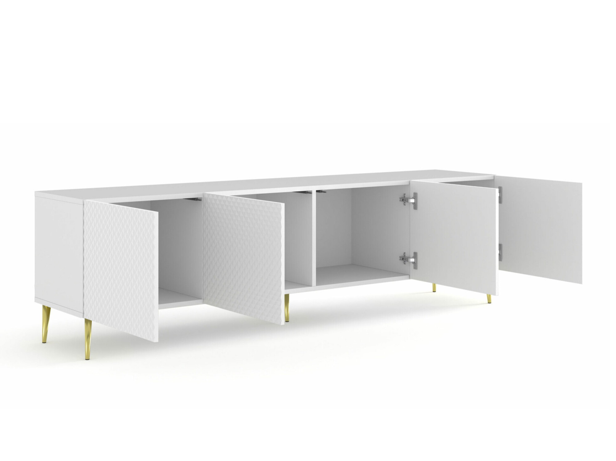 TV galds Odelomu 100 (Balts + Glancēts balts)