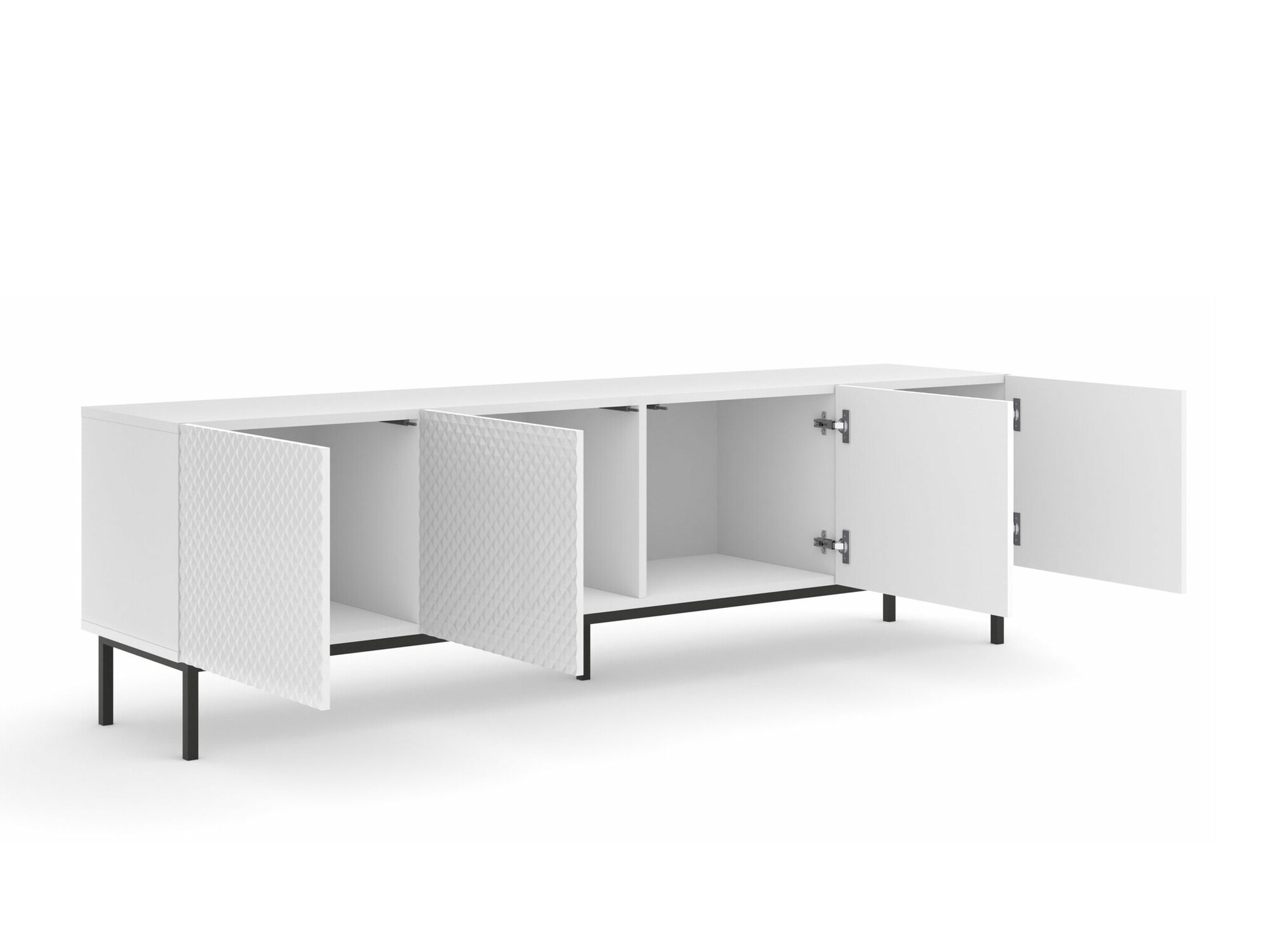 TV galds Odelomu 100 (Balts + Glancēts balts)