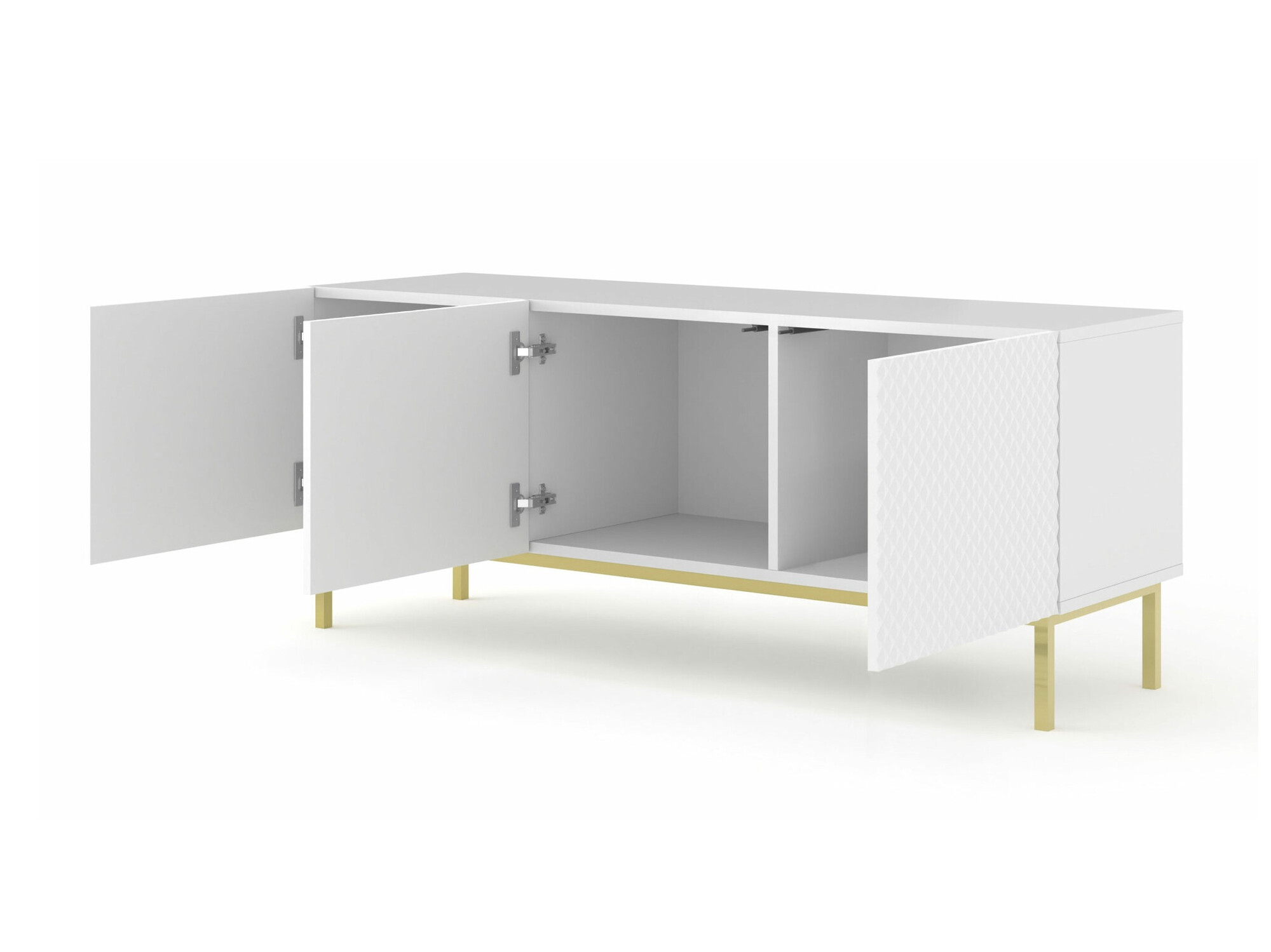 TV galds Odelomu 101 (Balts + Glancēts balts)