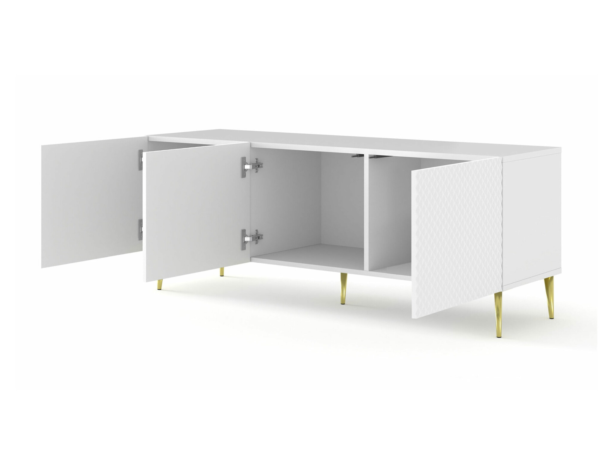 TV galds Odelomu 101 (Balts + Glancēts balts)