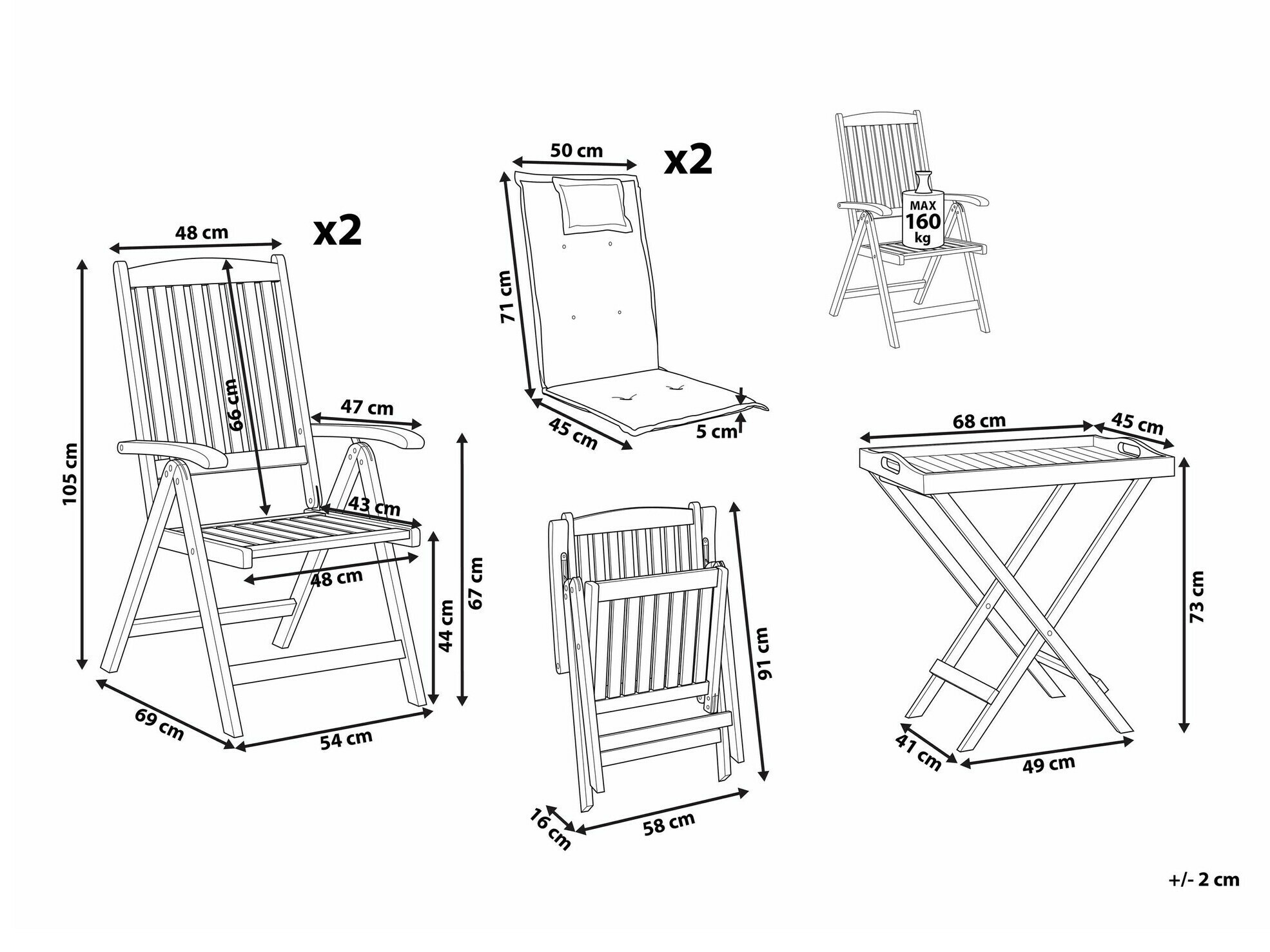 Balkona komplekts Berwyn 1952 (Balts)