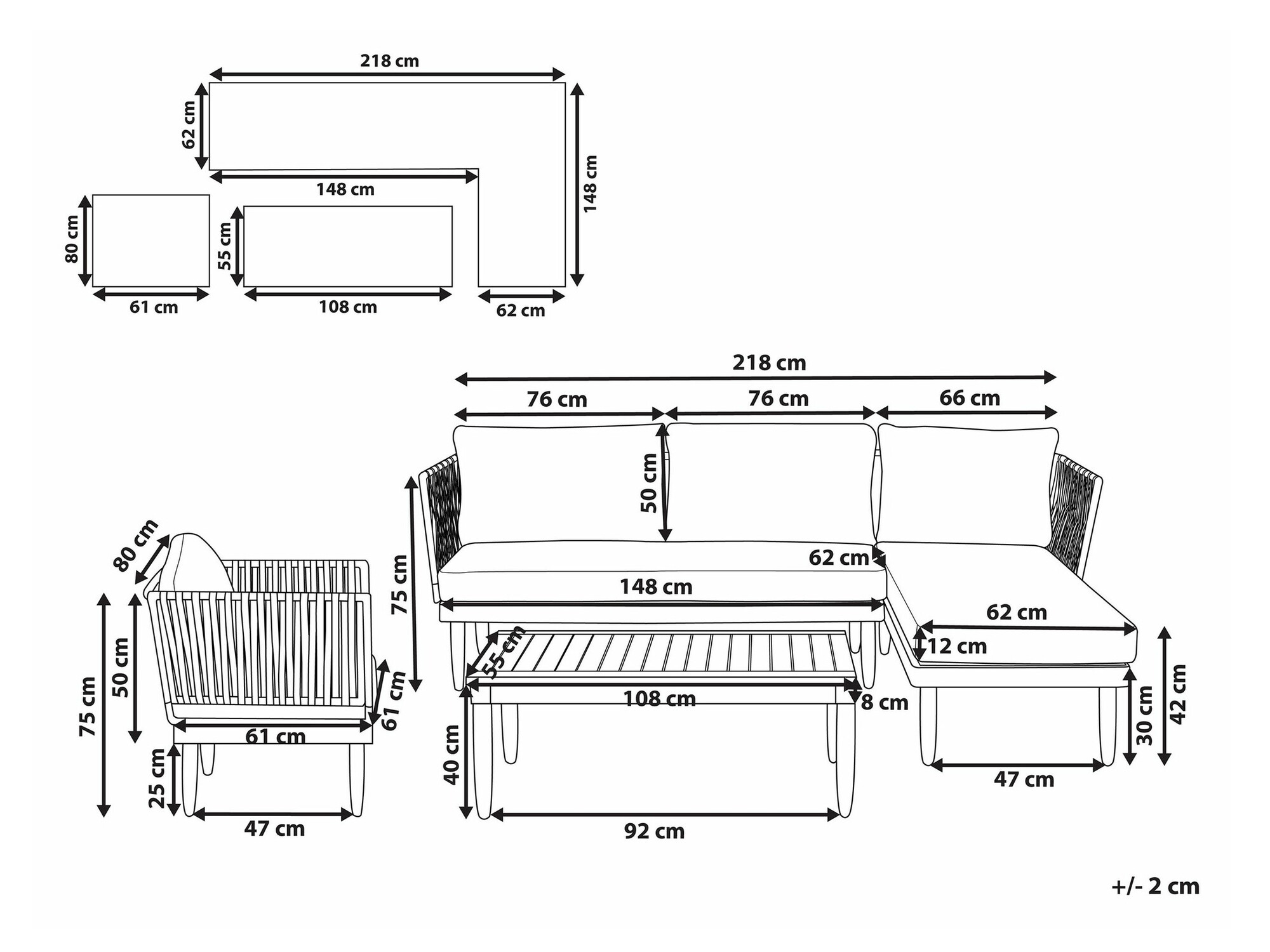 Dārza mēbeļu komplekts Berwyn 1954