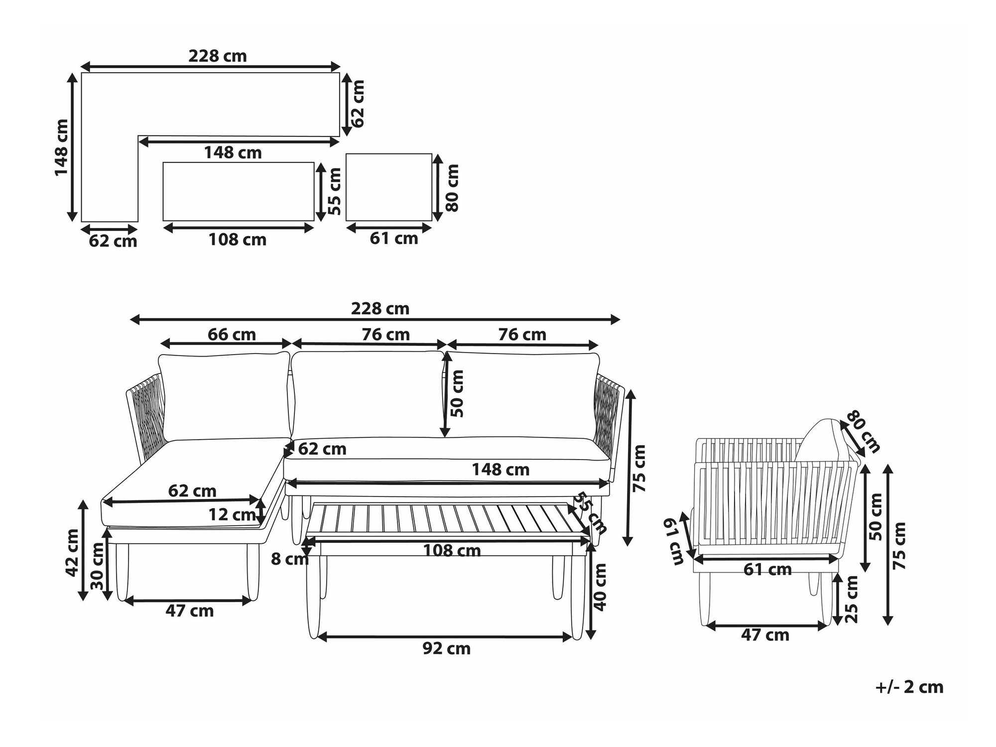 Dārza mēbeļu komplekts Berwyn 1954