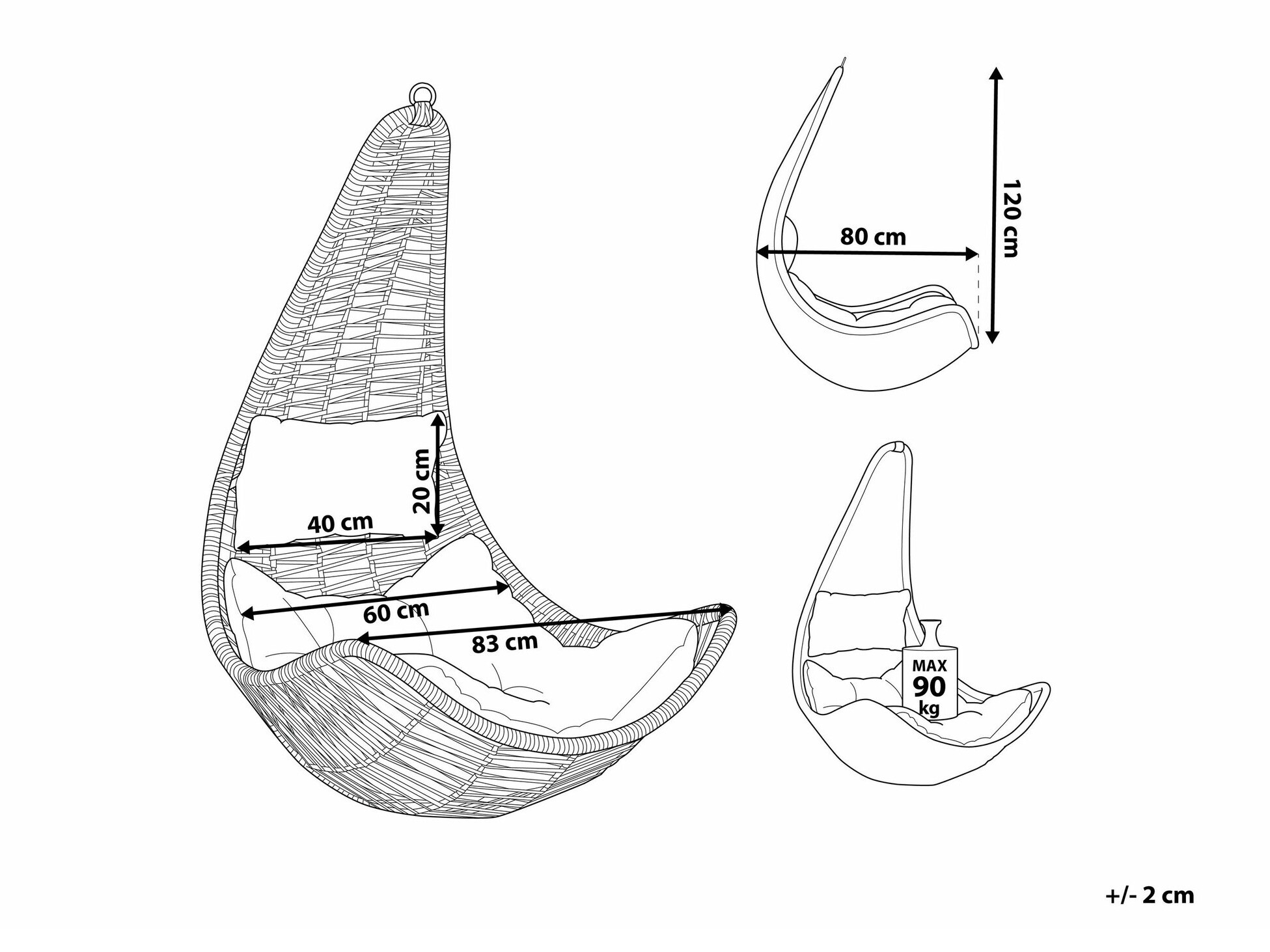 Piekaramais krēsls Berwyn 1945