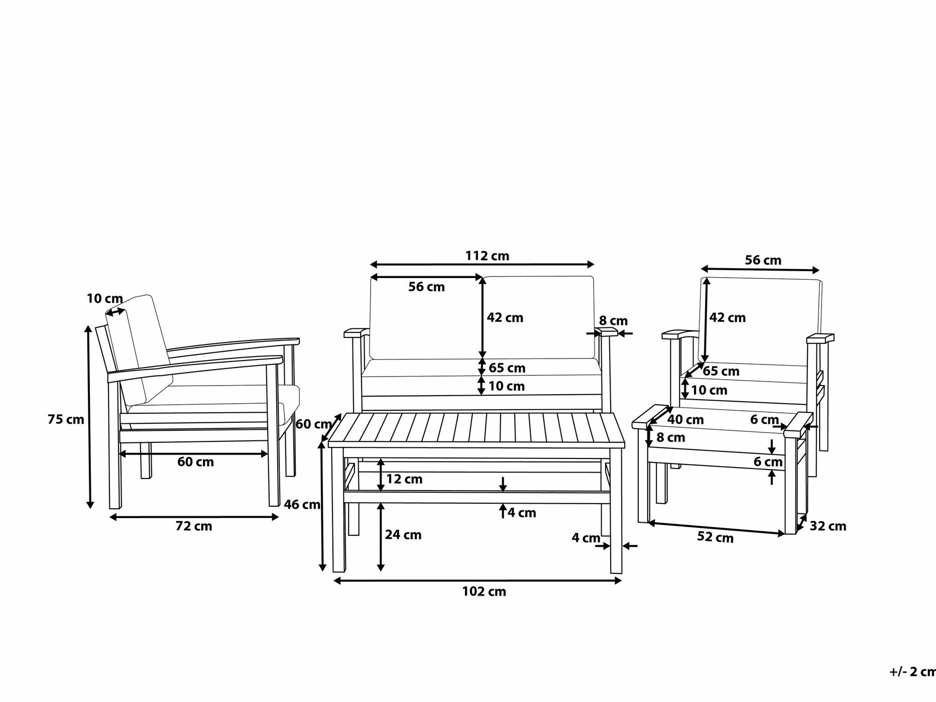 Садовый комплект Berwyn 1955 (Taupe + Темное дерево)