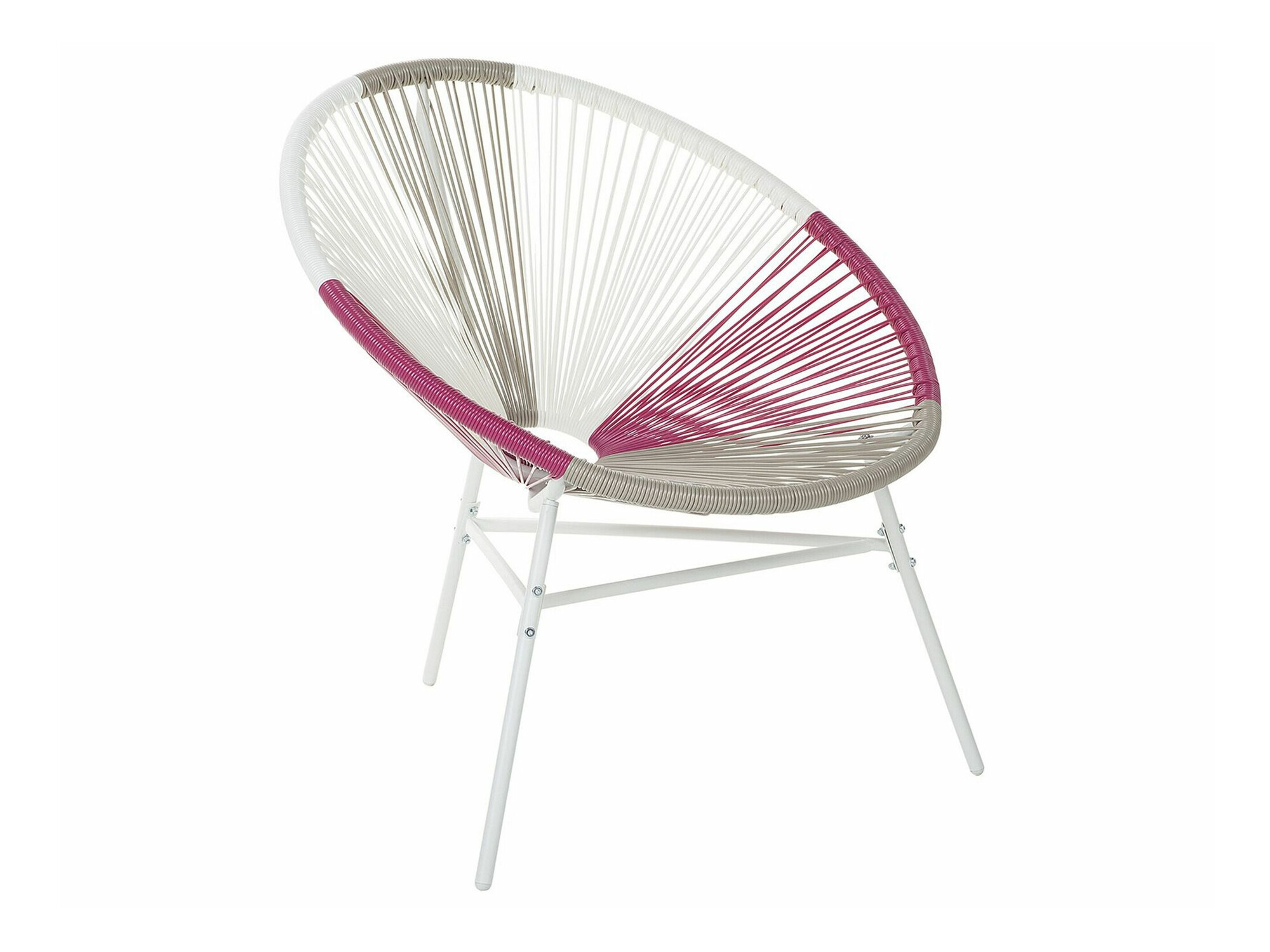 Dārza krēsls Berwyn 1961 (Balts + Tumši rozā + Taupe)