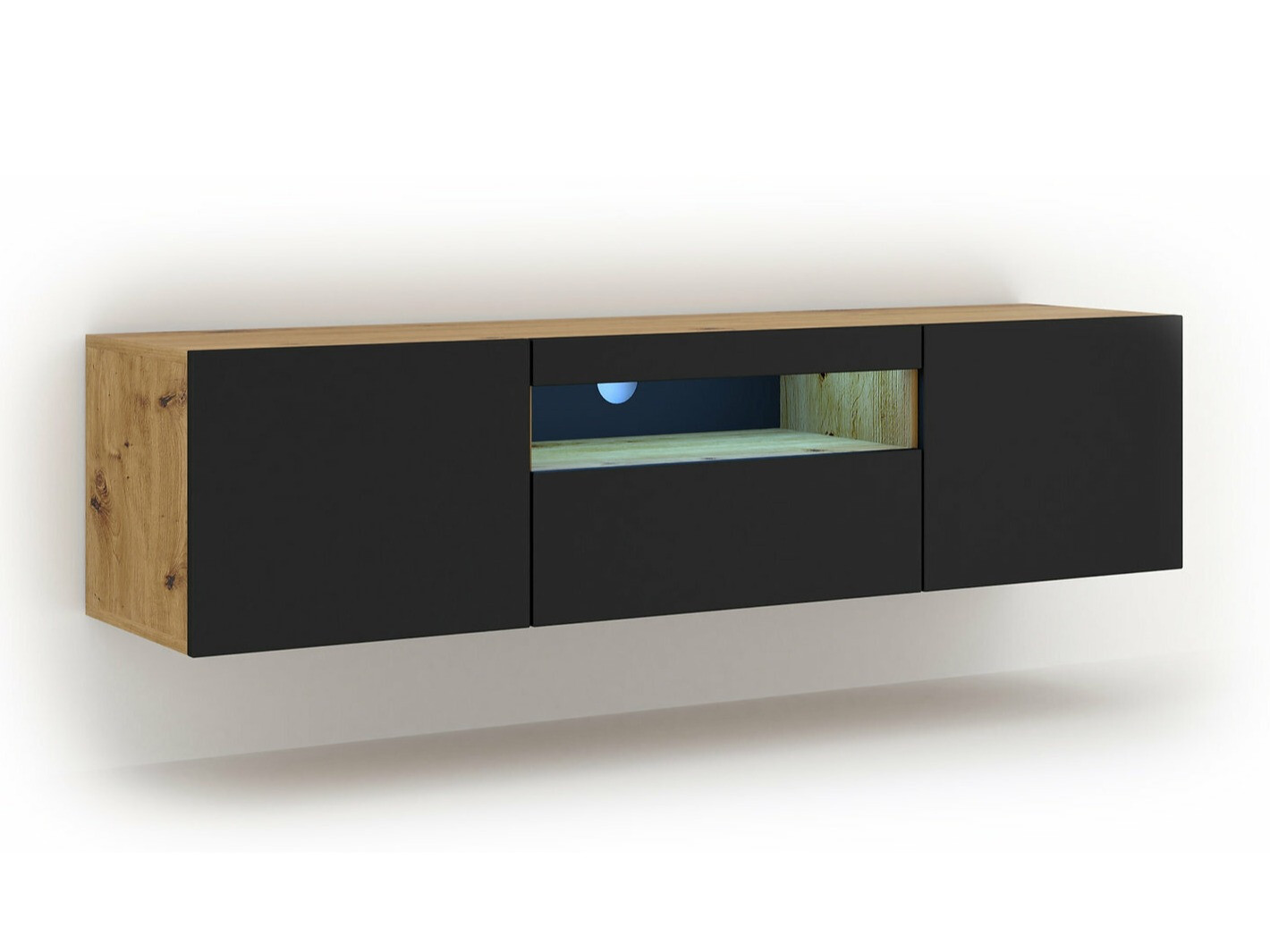 TV galds Morteo 103 (Artisan ozols + Melns)