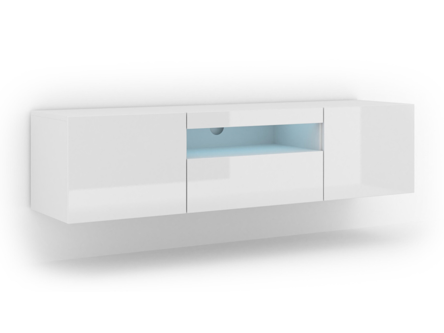 TV galds Morteo 103 (Balts + Glancēts balts)