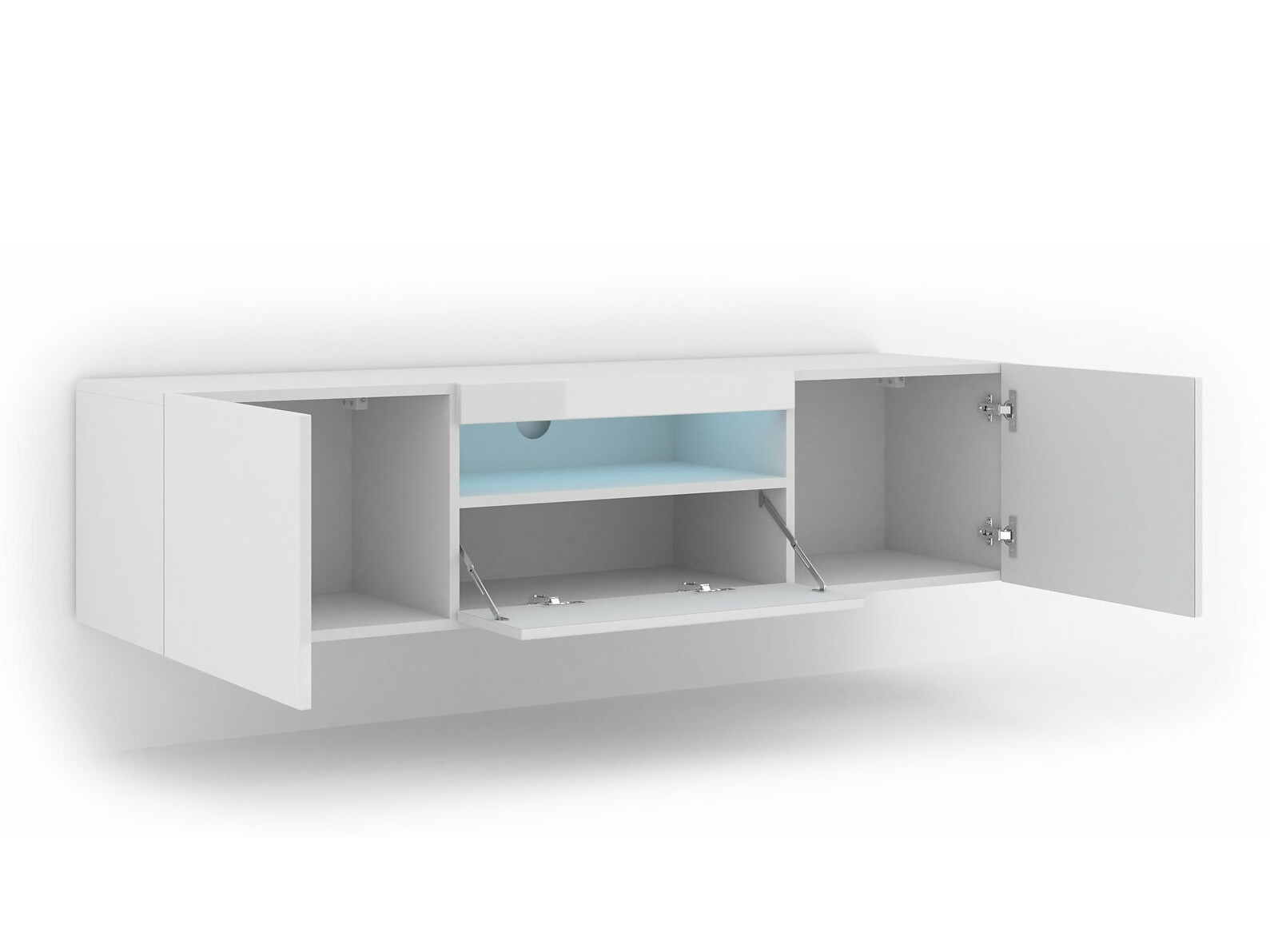 TV galds Morteo 103 (Balts + Glancēts balts)