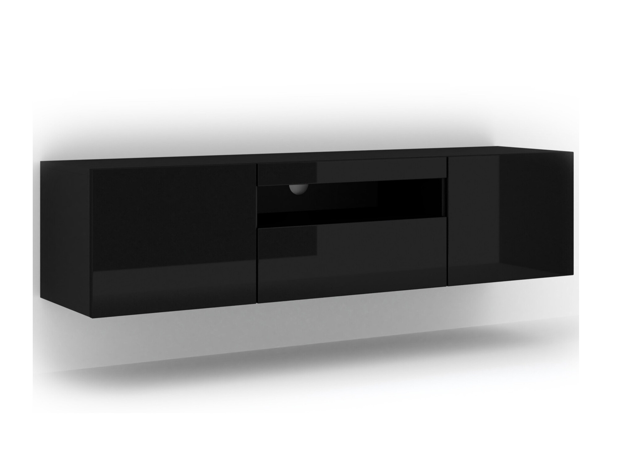 TV galds Morteo 103 (Melns + Glancēts melns)