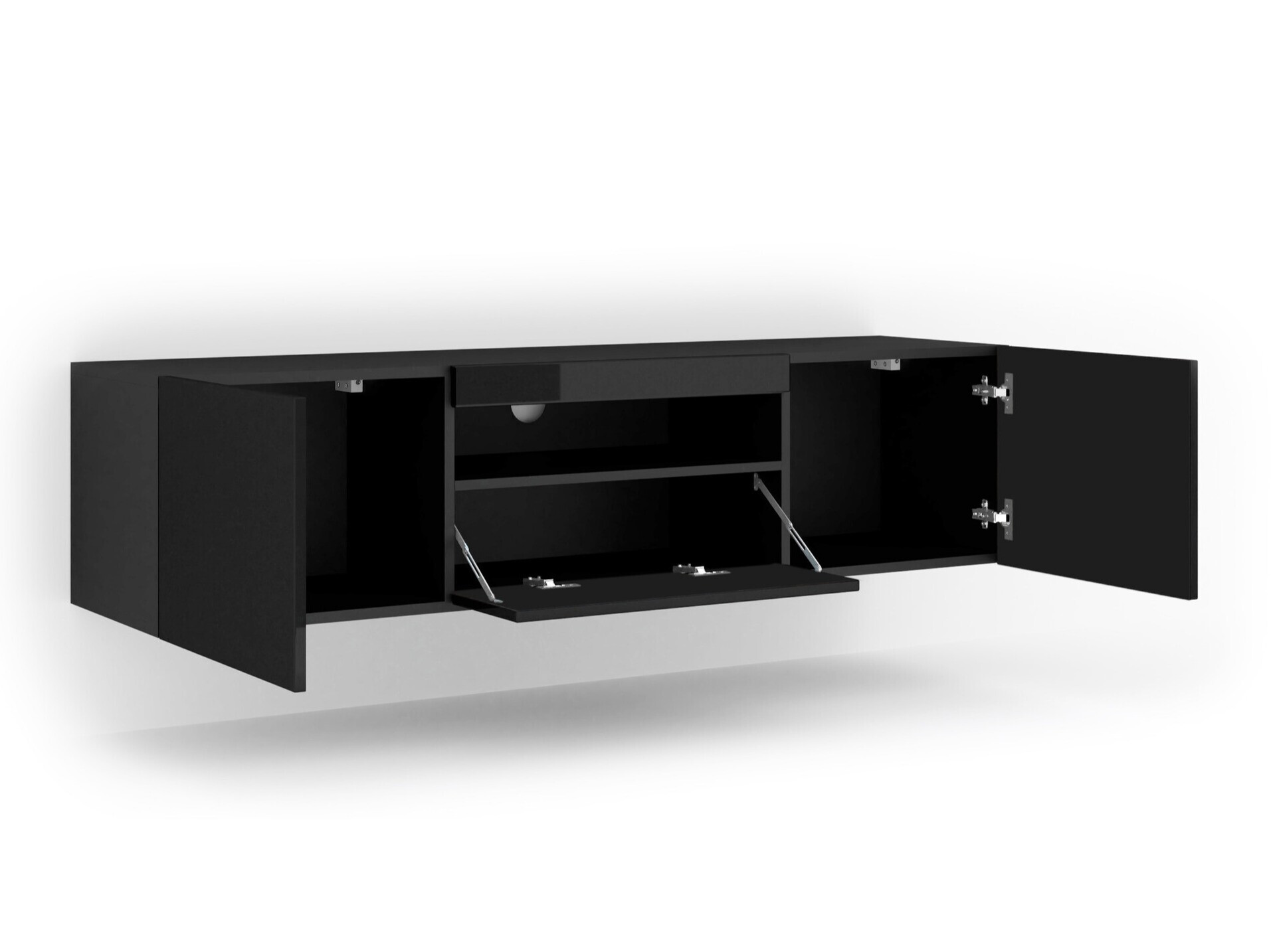 TV galds Morteo 103 (Melns + Glancēts melns)