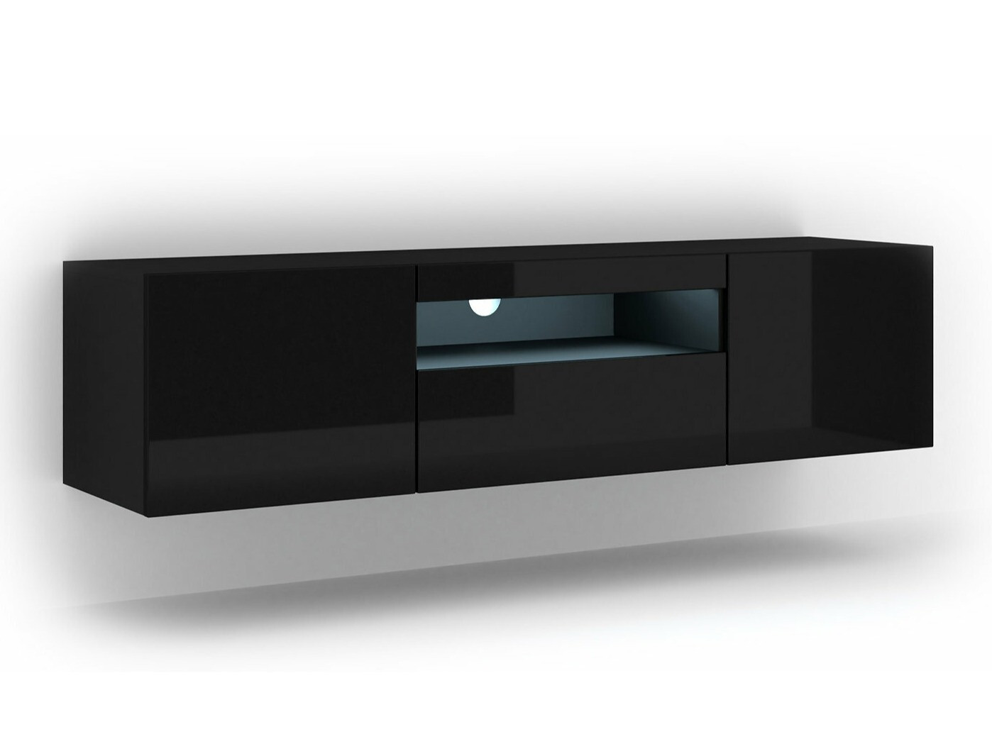 TV galds Morteo 103 (Melns + Glancēts melns)