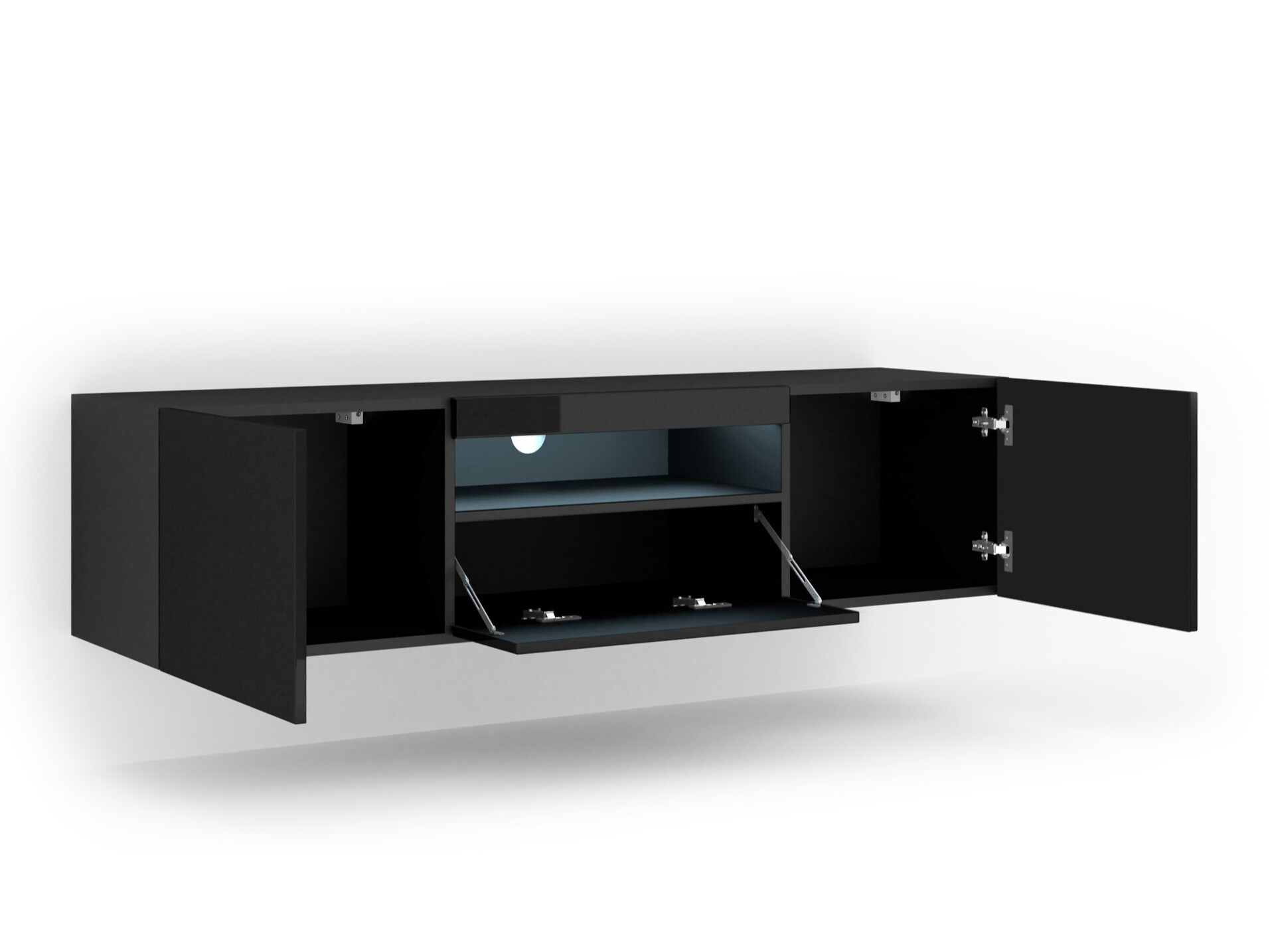 TV galds Morteo 103 (Melns + Glancēts melns)