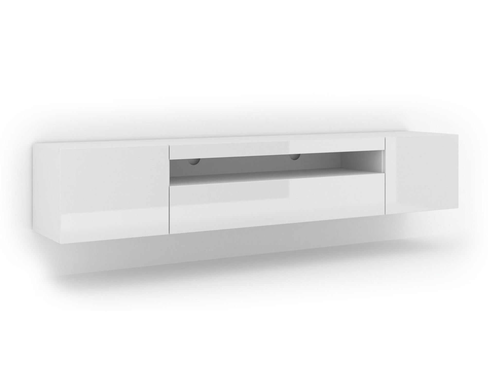 TV galds Morteo 104 (Balts + Glancēts balts)
