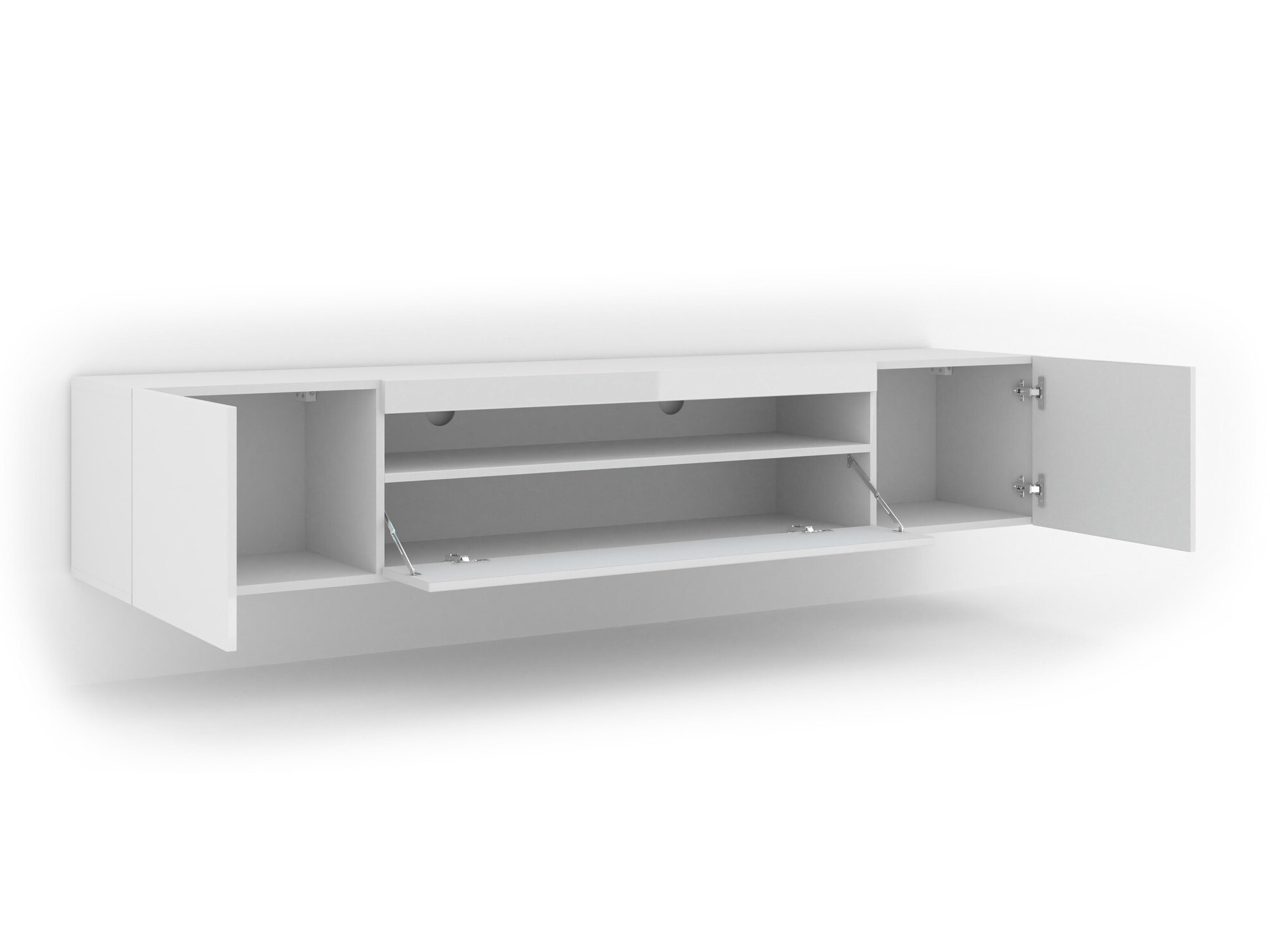 TV galds Morteo 104 (Balts + Glancēts balts)