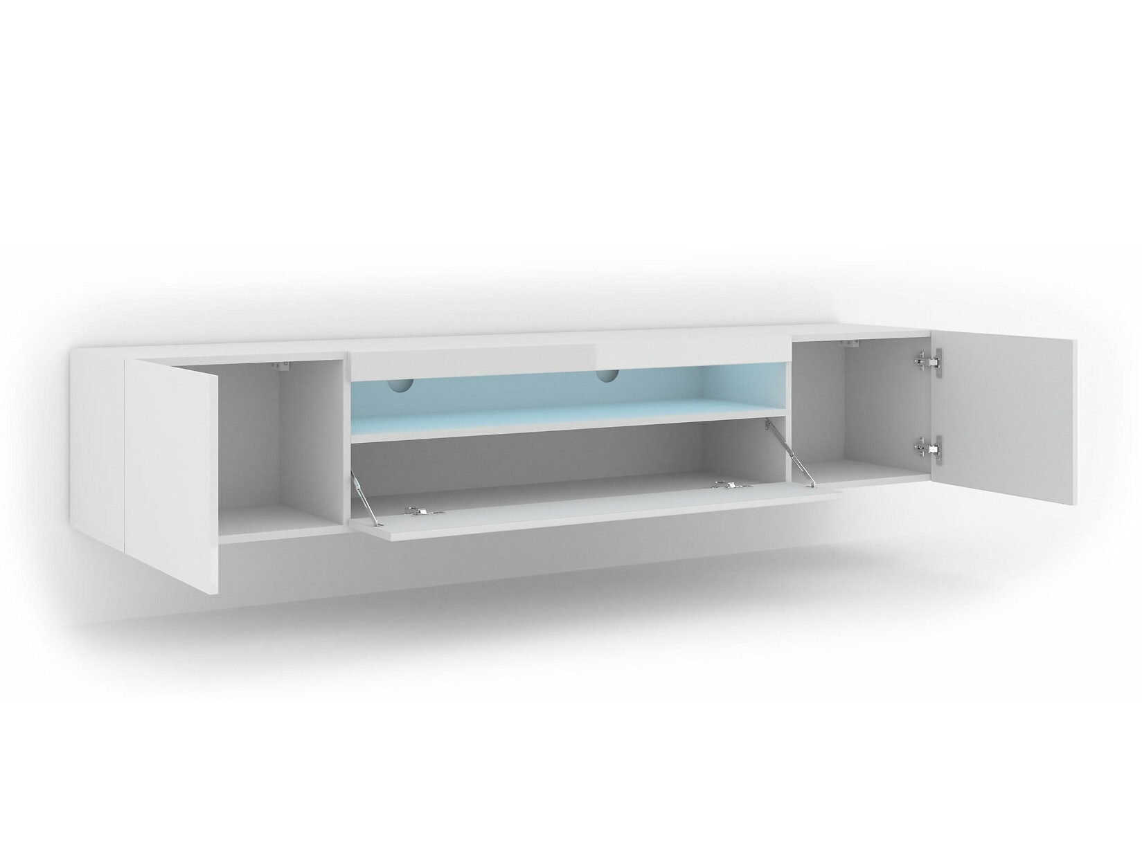 TV galds Morteo 104 (Balts + Glancēts balts)