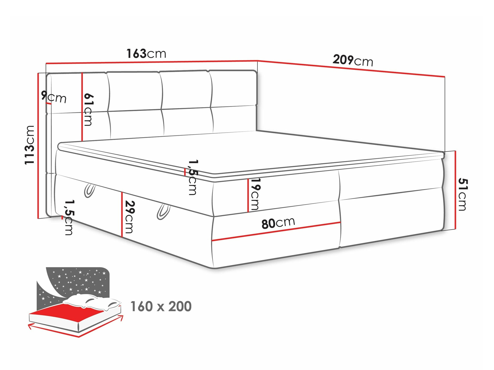 Kontinentālā gulta ComfiDream 187 (Curio 11)