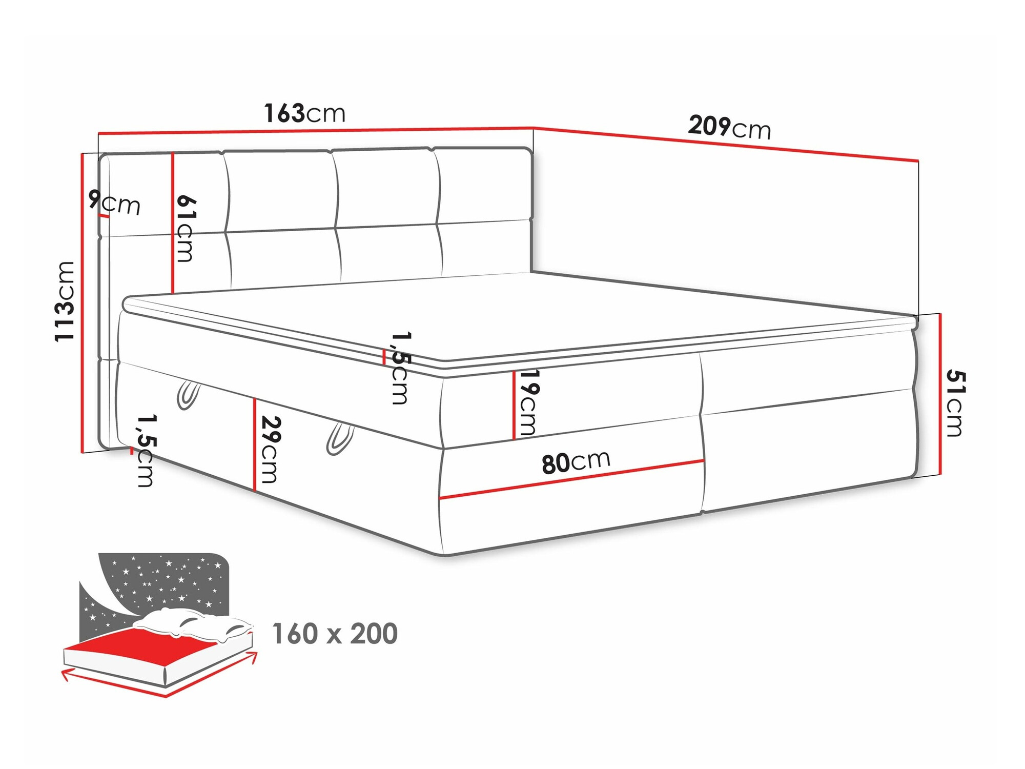 Kontinentālā gulta ComfiDream 187 (Curio 93)