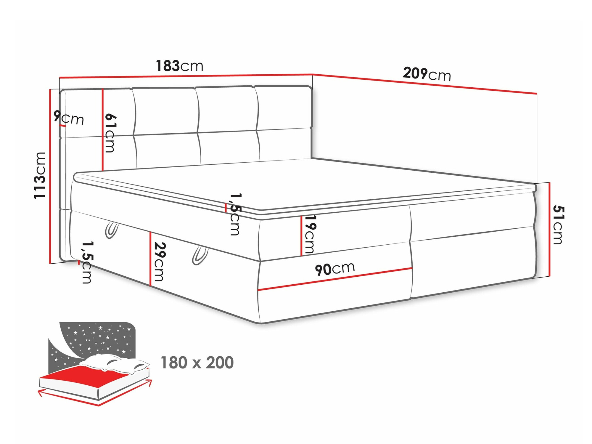 Kontinentālā gulta ComfiDream Nivina (Curio 11)