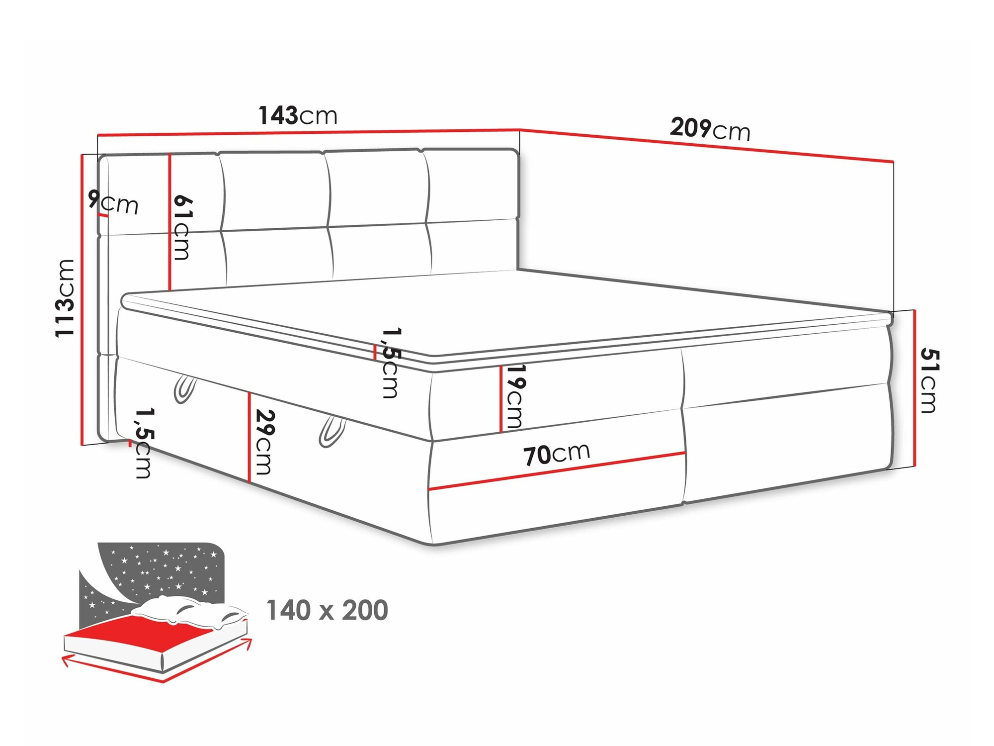 Континентальная кровать ComfiDream 187 (Curio 80)