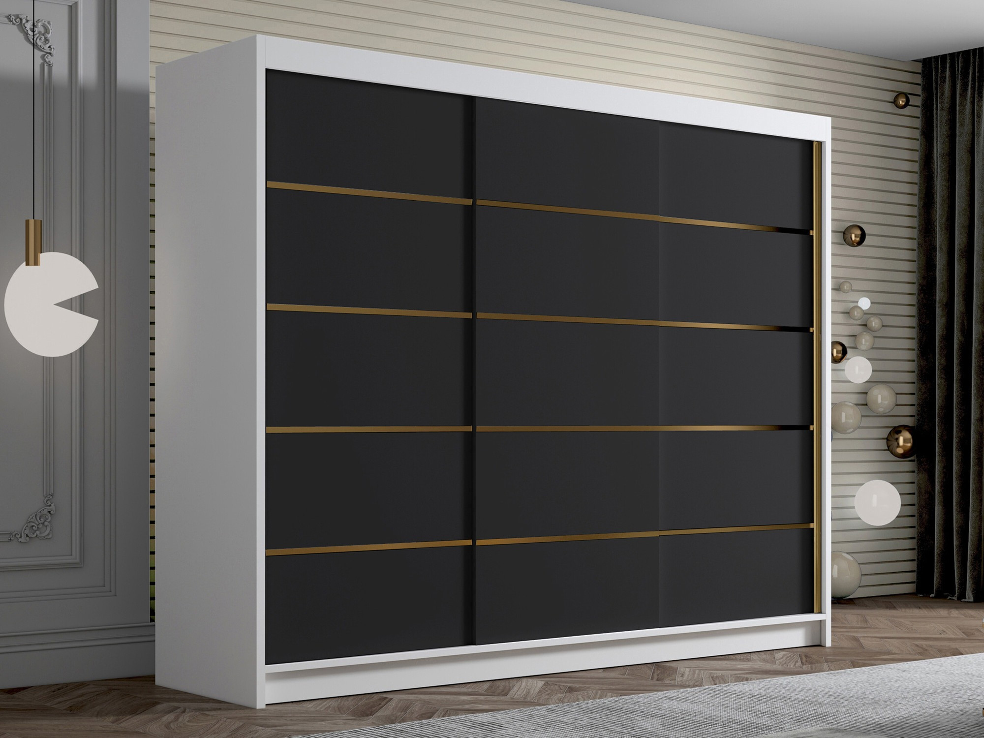 Skapis Closico Veltron II (Balts + Melns)