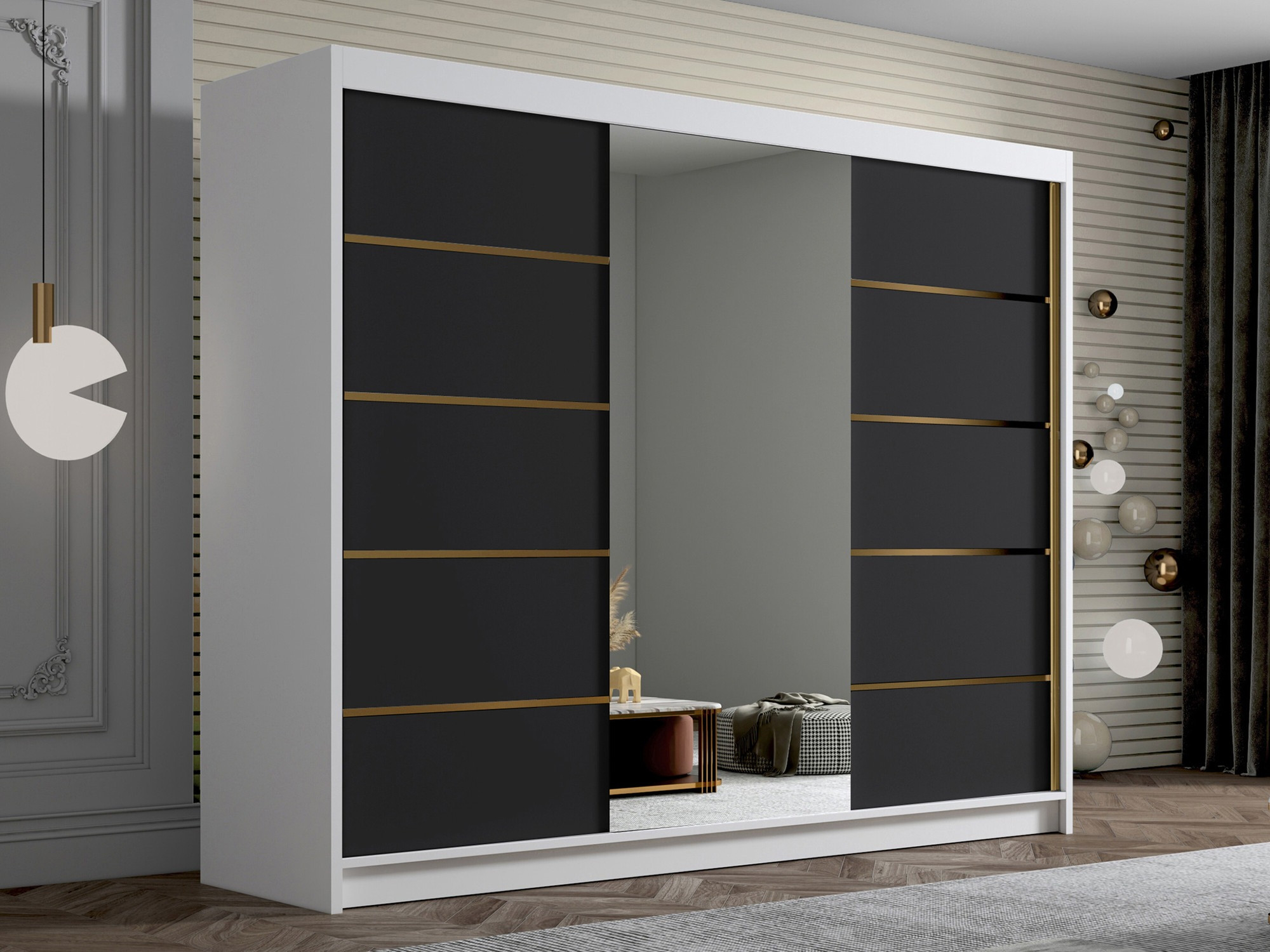 Skapis Closico Veltron II (Balts + Melns)