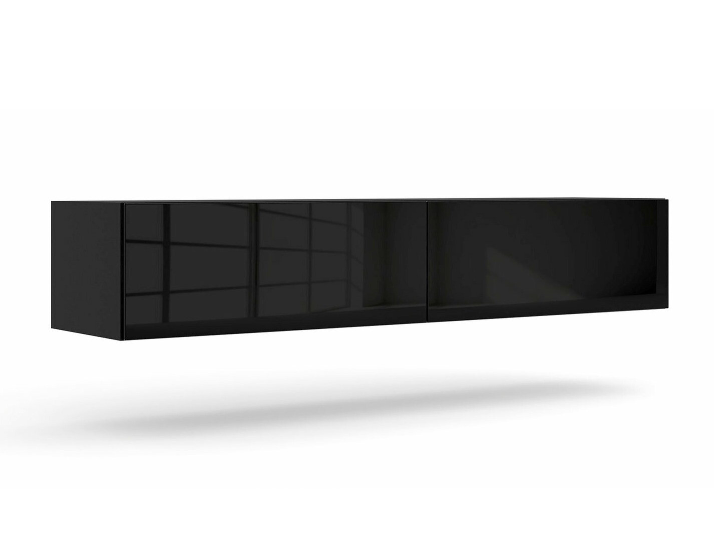 ТВ тумба Buffalo 166 (Чёрный + Глянцевый черный)