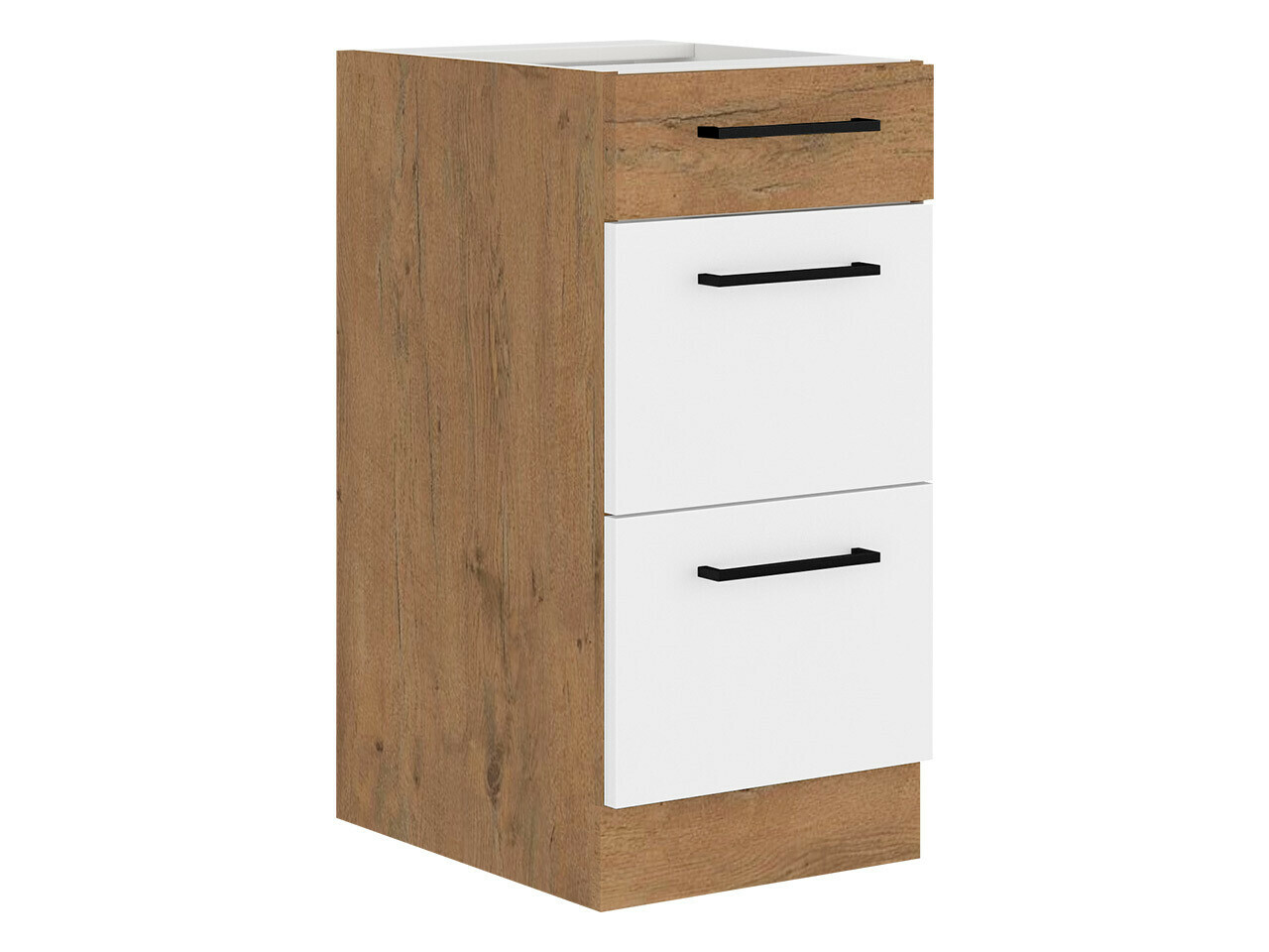 Moduļu skapis ar atvilktnēm Wood White 139