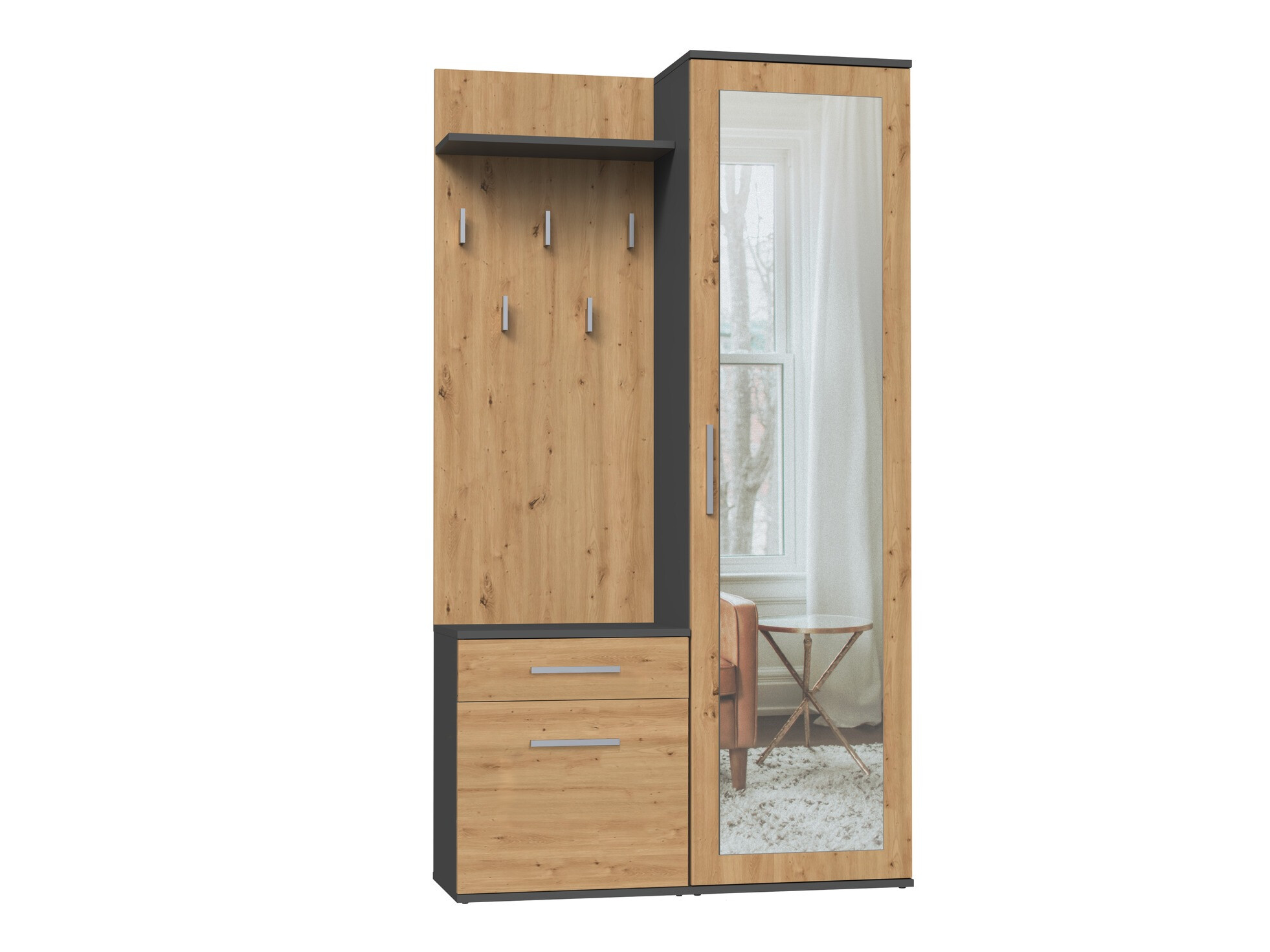 Прихожая Mandeville 126 (Artisan дуб + Антрацит)