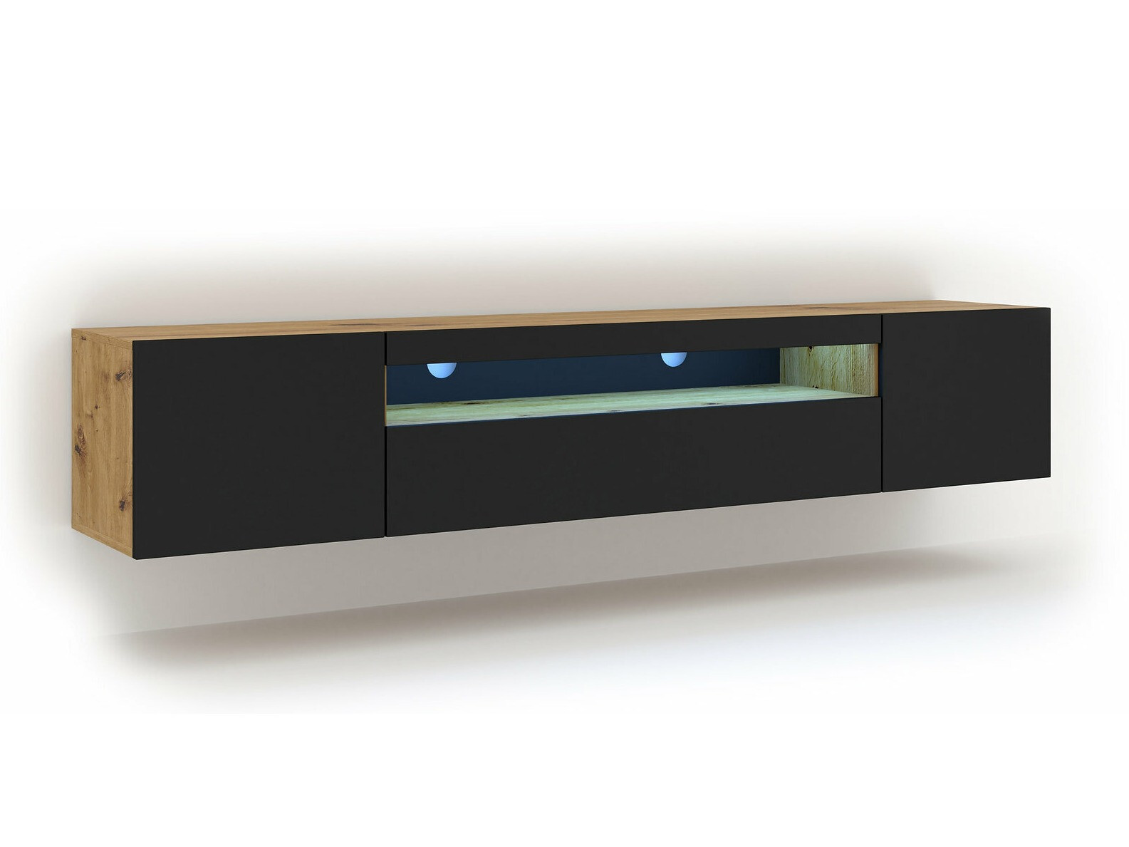 TV galds Morteo 104 (Artisan ozols + Melns)