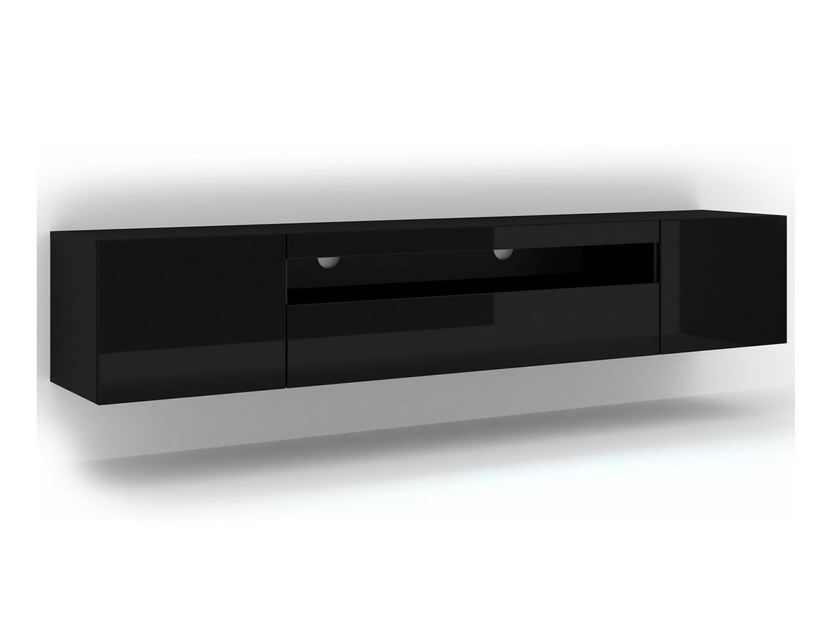 TV galds Morteo 104 (Melns + Glancēts melns)