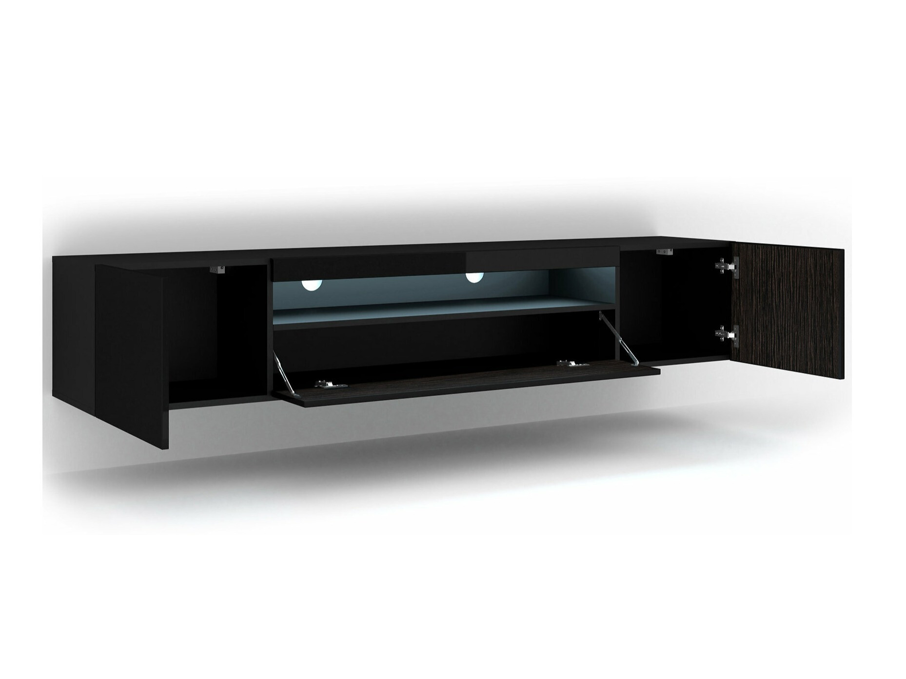 TV galds Morteo 104 (Melns + Glancēts melns)