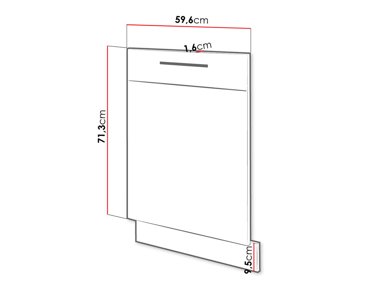 Фасад для посудомоечной машины Wood White 107