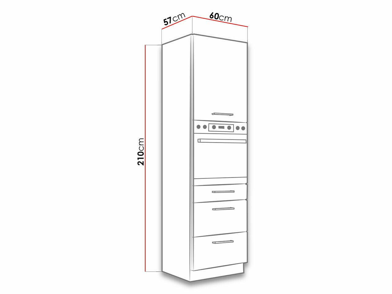 Moduļu skapis iebūvējamai tehnikai Wood Dark 122