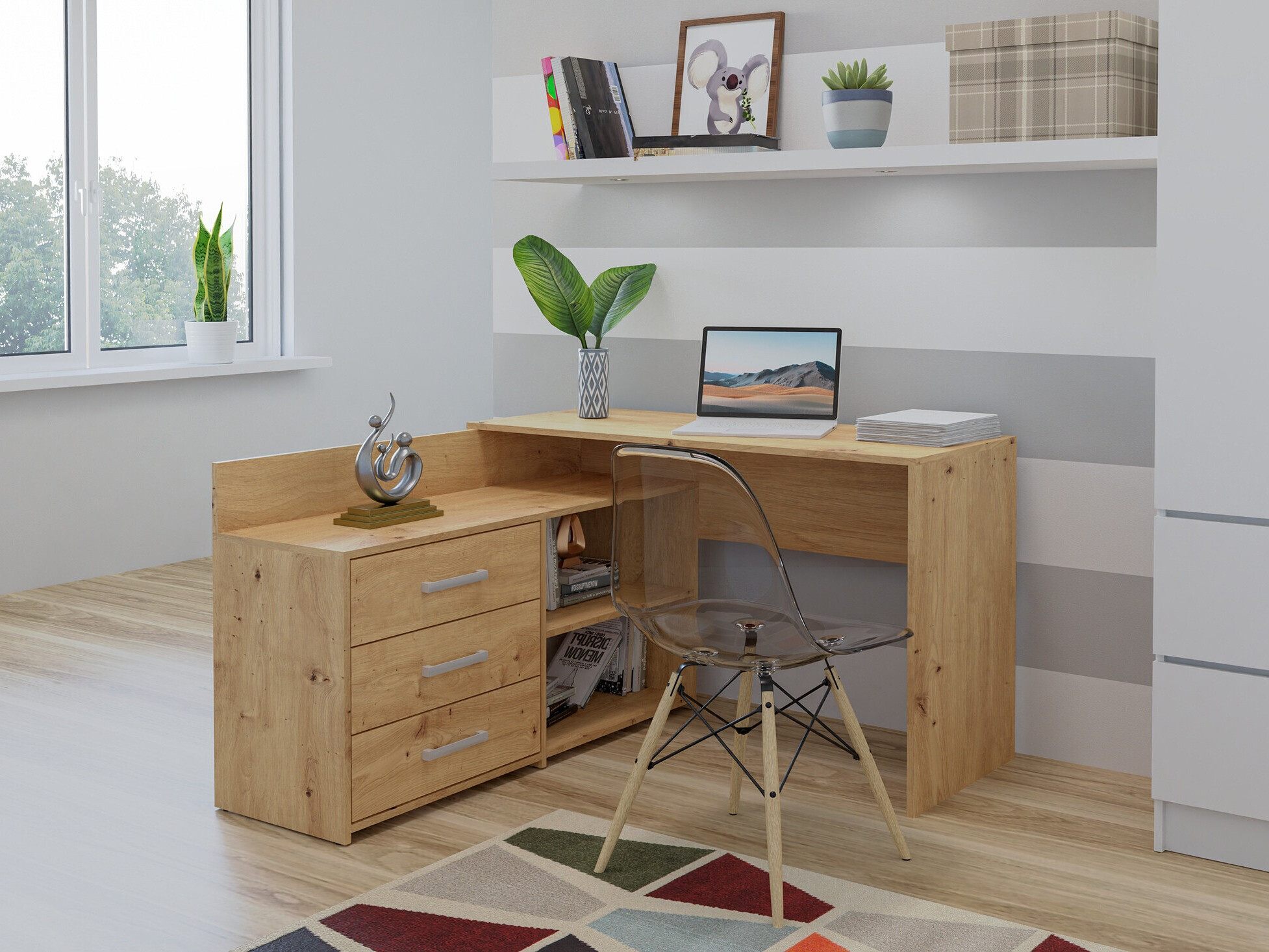 Stūra rakstāmgalds Mandeville 131 (Artisan ozols)