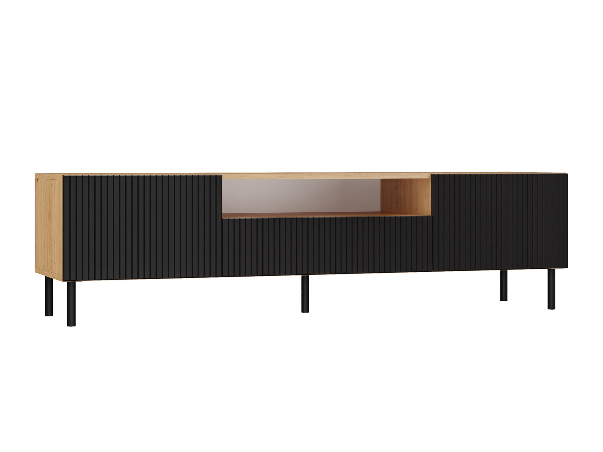 ТВ тумба Romseru 105 (Чёрный + Artisan дуб)