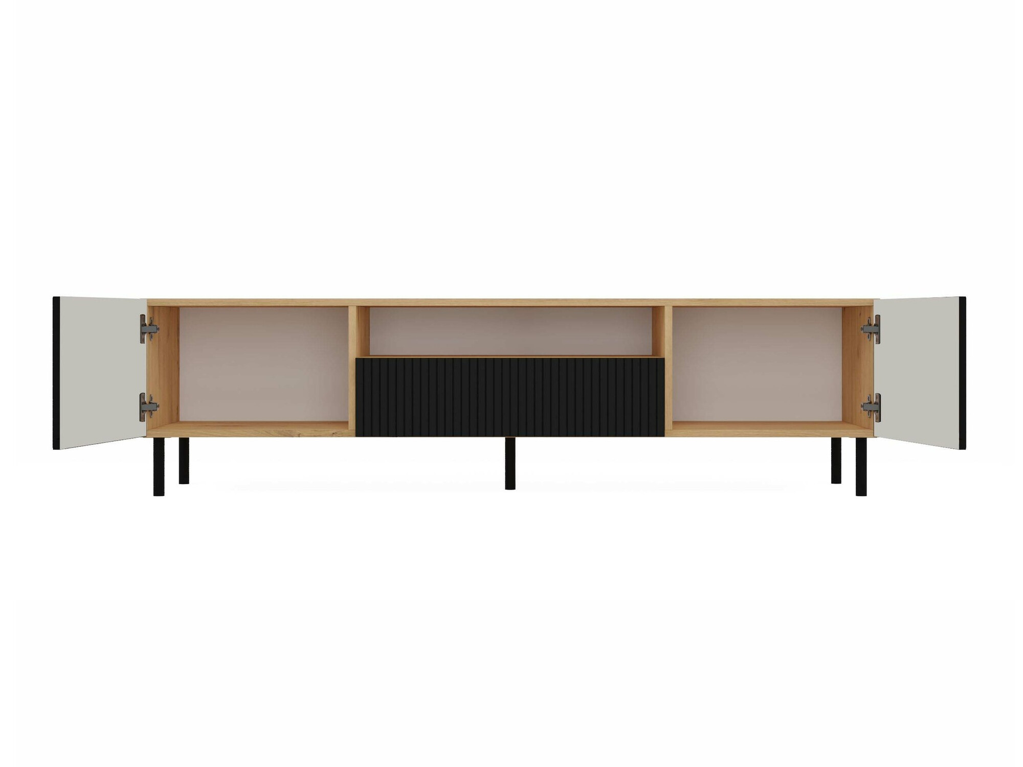 ТВ тумба Romseru 105 (Чёрный + Artisan дуб)